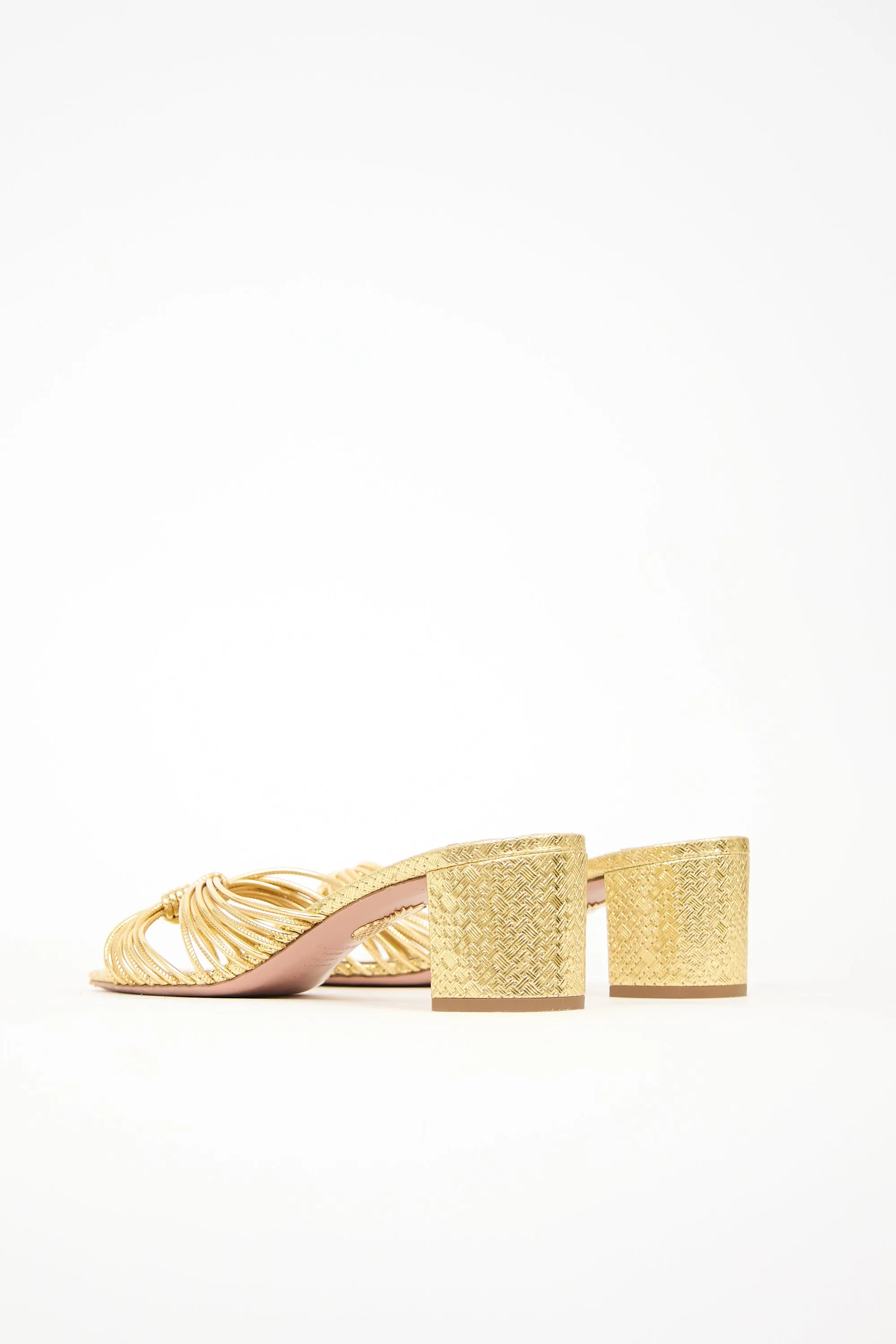 Metallic Leather Club Sandal sold by VSP Consignment product image thumbnail 4