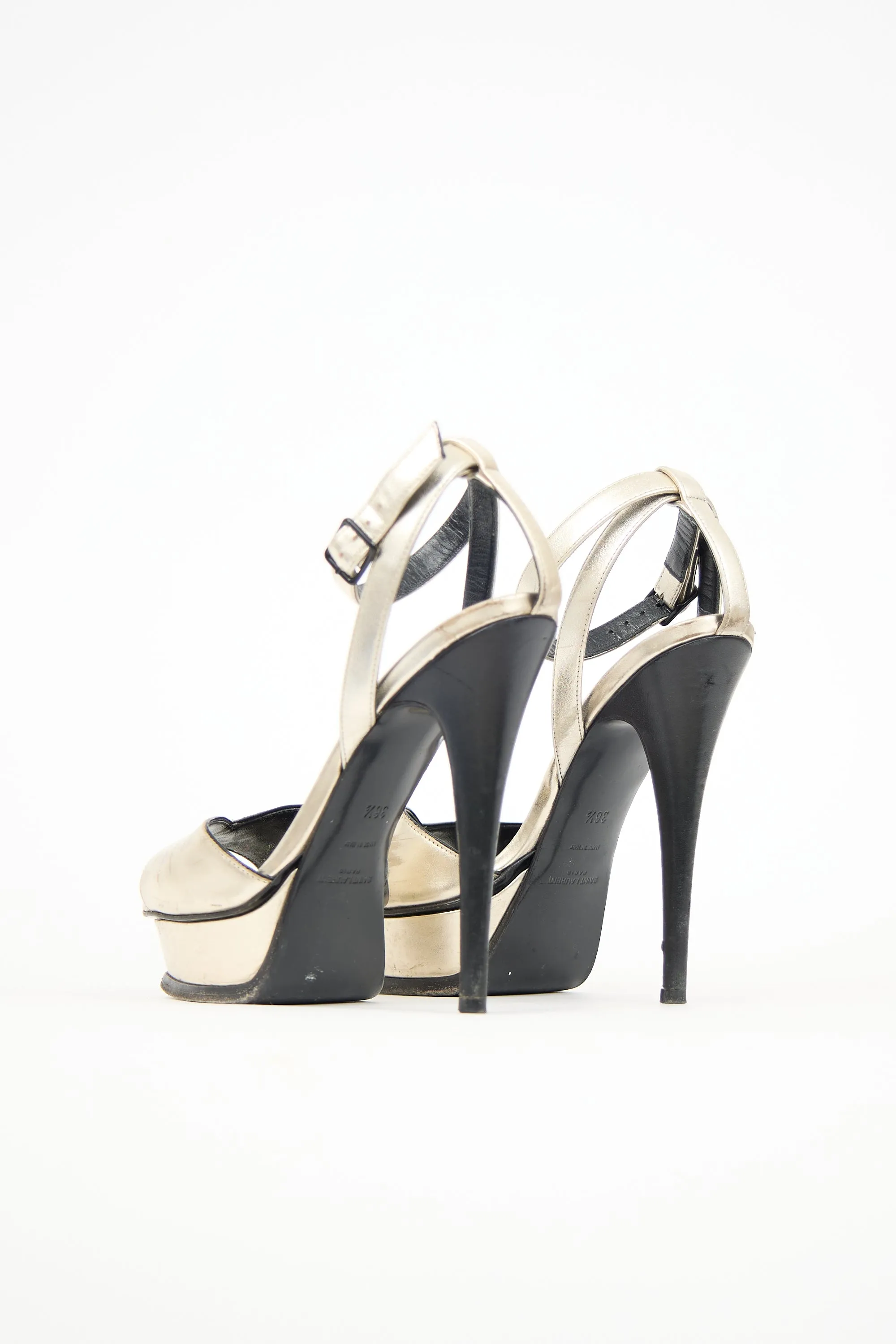 Metallic Leather Platform Heel sold by VSP Consignment product image thumbnail 4