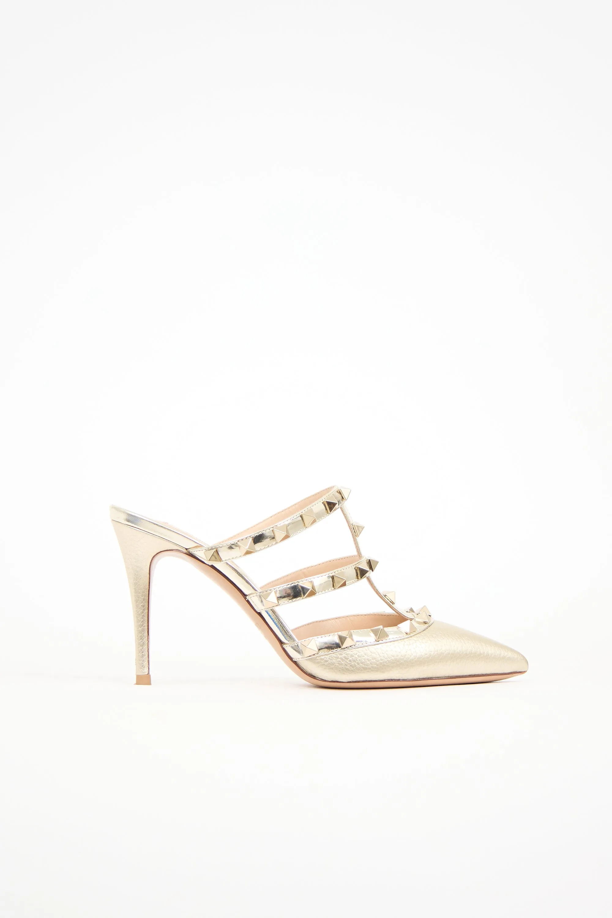 Leather Rockstud Cage Mule sold by VSP Consignment