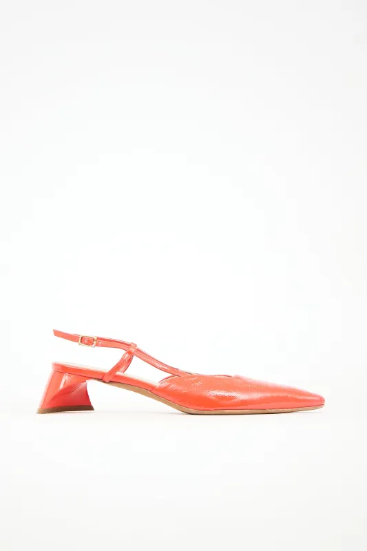 Patent Oscar Slingback Pump sold by VSP Consignment