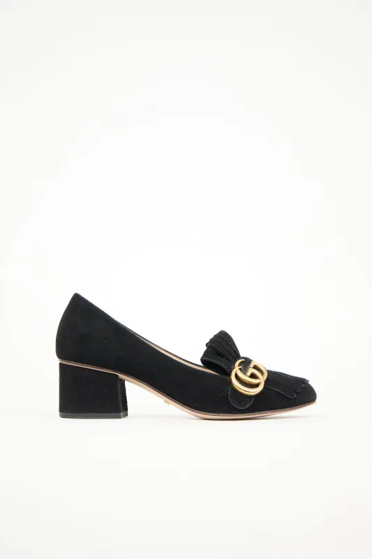 Suede GG Fringe Pump sold by VSP Consignment