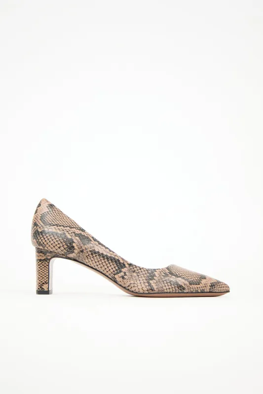 Embossed Leather Carmiano Pump sold by VSP Consignment