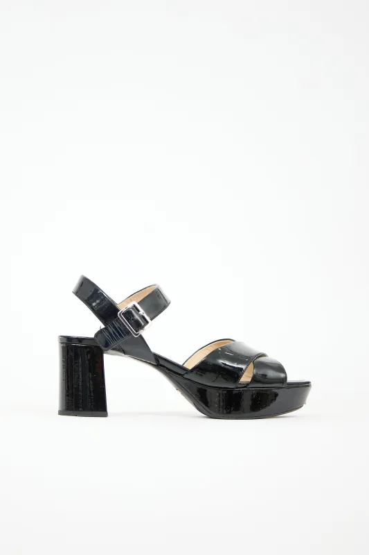 Patent Buckle Sandal sold by VSP Consignment