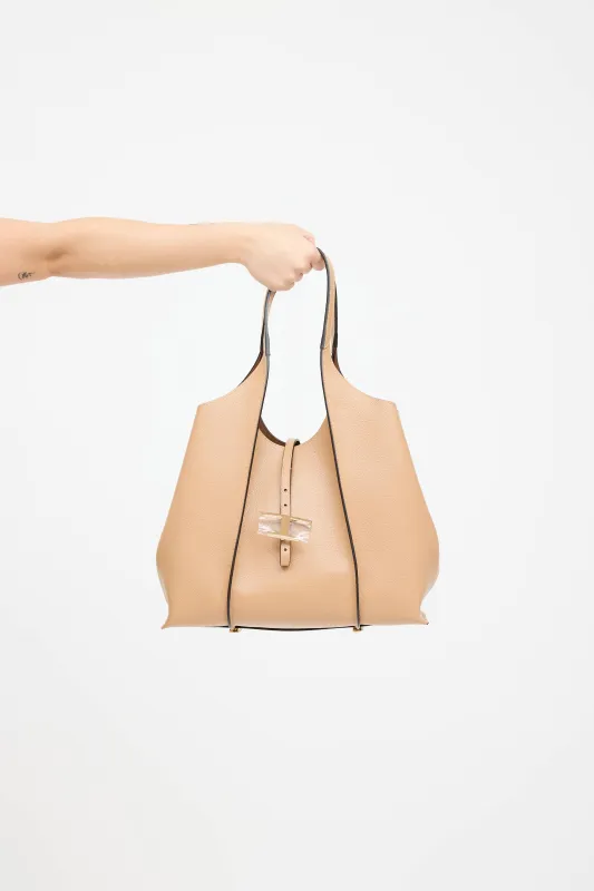 Leather T Timeless Shopping Bag sold by VSP Consignment