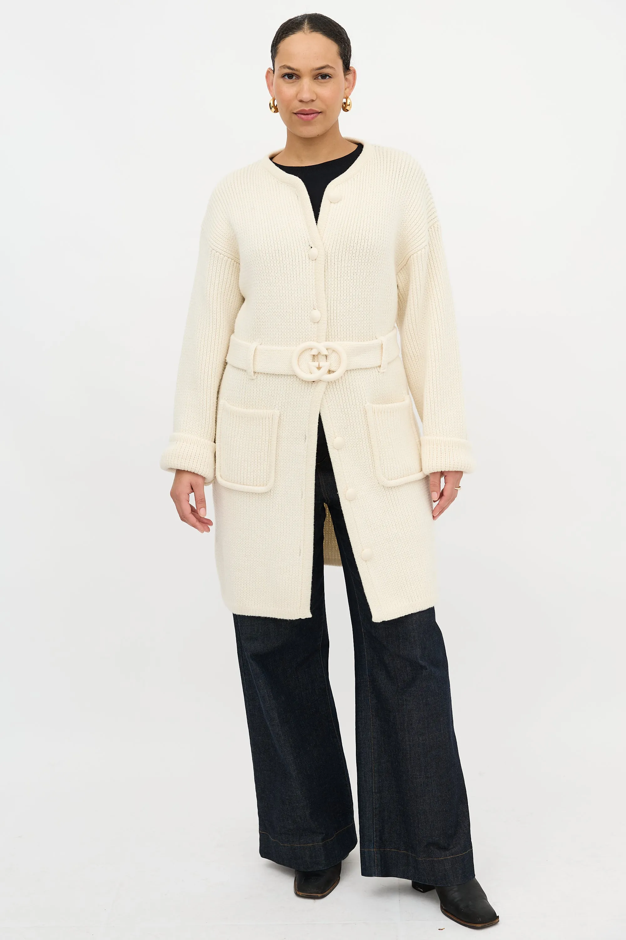 Wool GG Belted Cardigan sold by VSP Consignment product image thumbnail 5