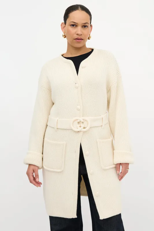 Wool GG Belted Cardigan sold by VSP Consignment