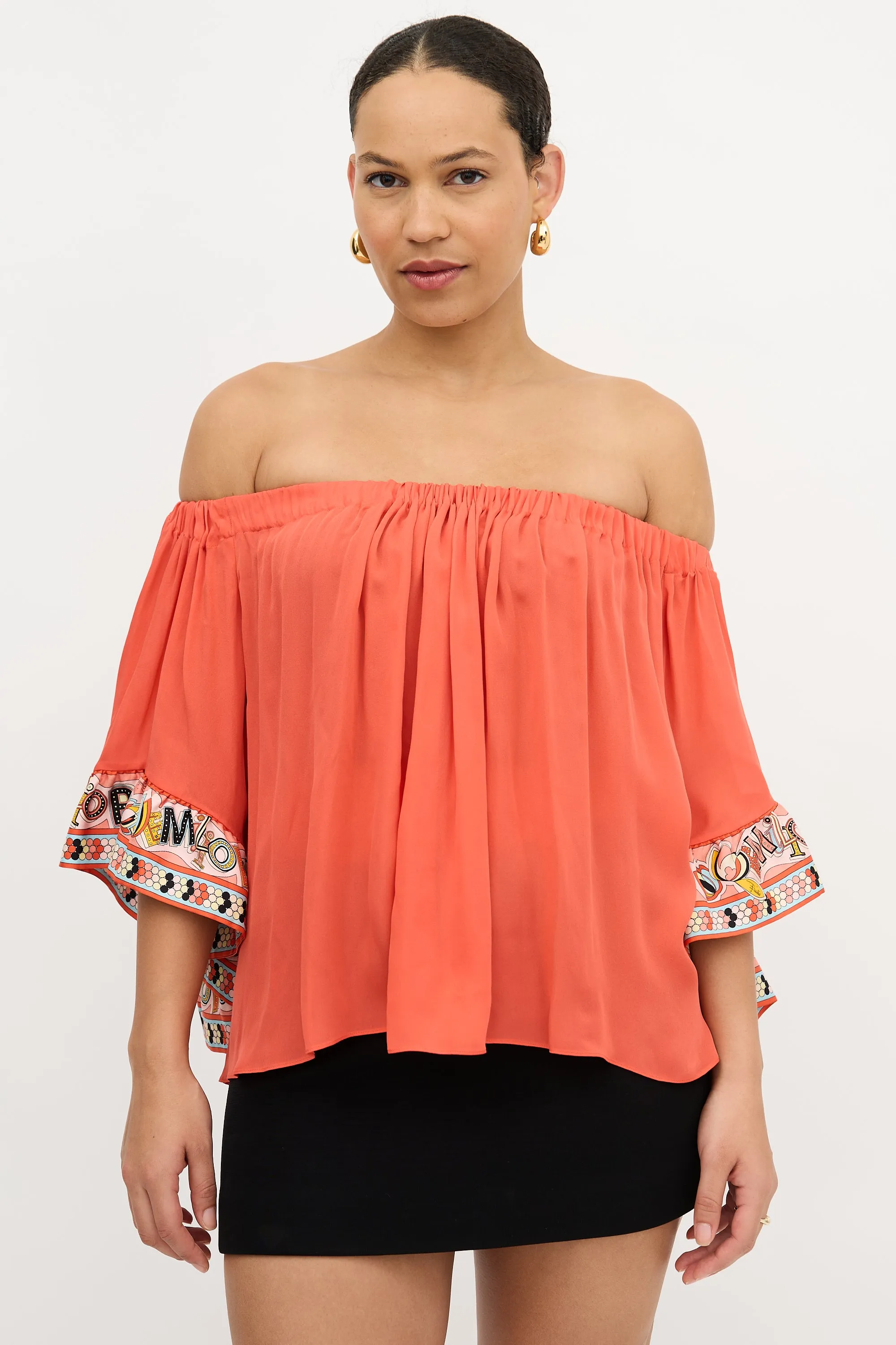 Silk Off The Shoulder Top sold by VSP Consignment