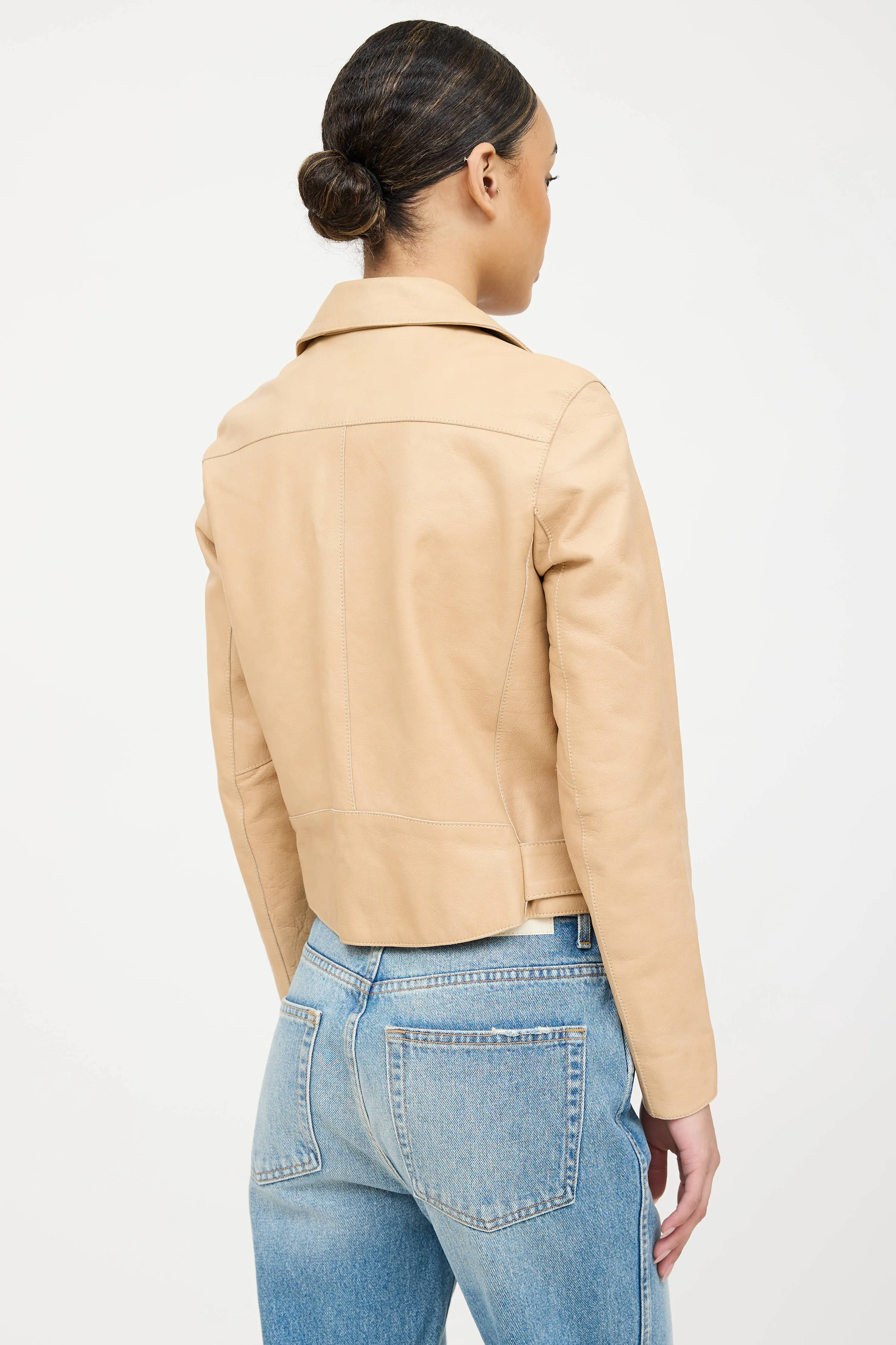 Belted Leather Rider Jacket sold by VSP Consignment product image thumbnail 4