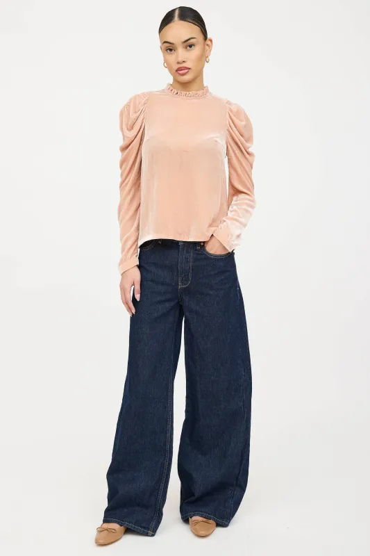 Velvet Ruffled Longsleeve Top sold by VSP Consignment