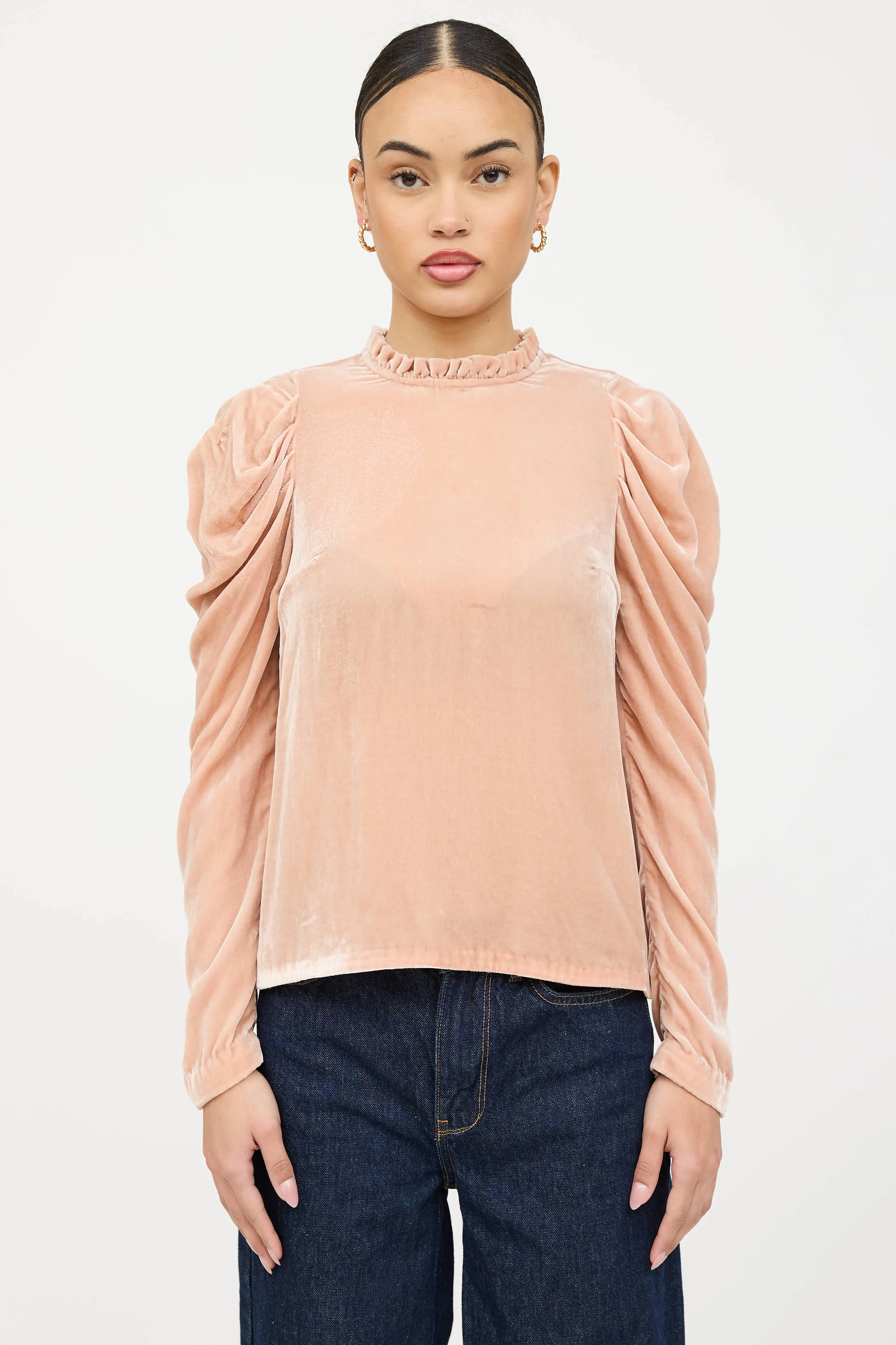 Velvet Ruffled Longsleeve Top sold by VSP Consignment product image thumbnail 3