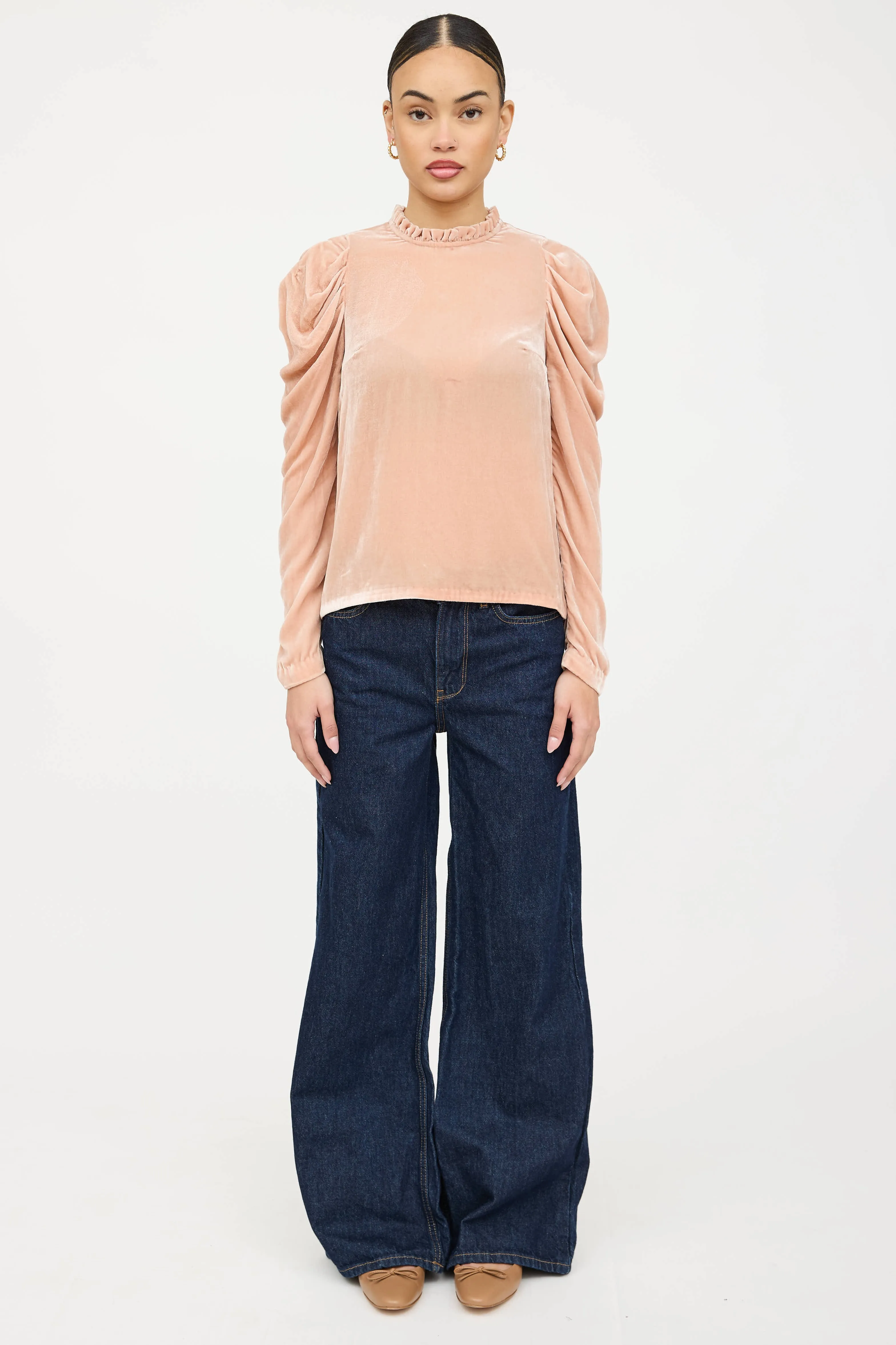 Velvet Ruffled Longsleeve Top sold by VSP Consignment product image thumbnail 2