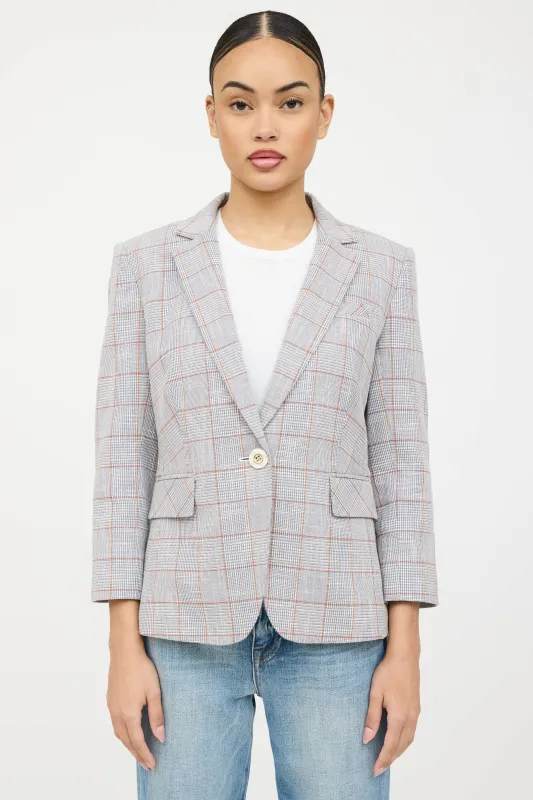 Plaid Woven Notched Blazer sold by VSP Consignment
