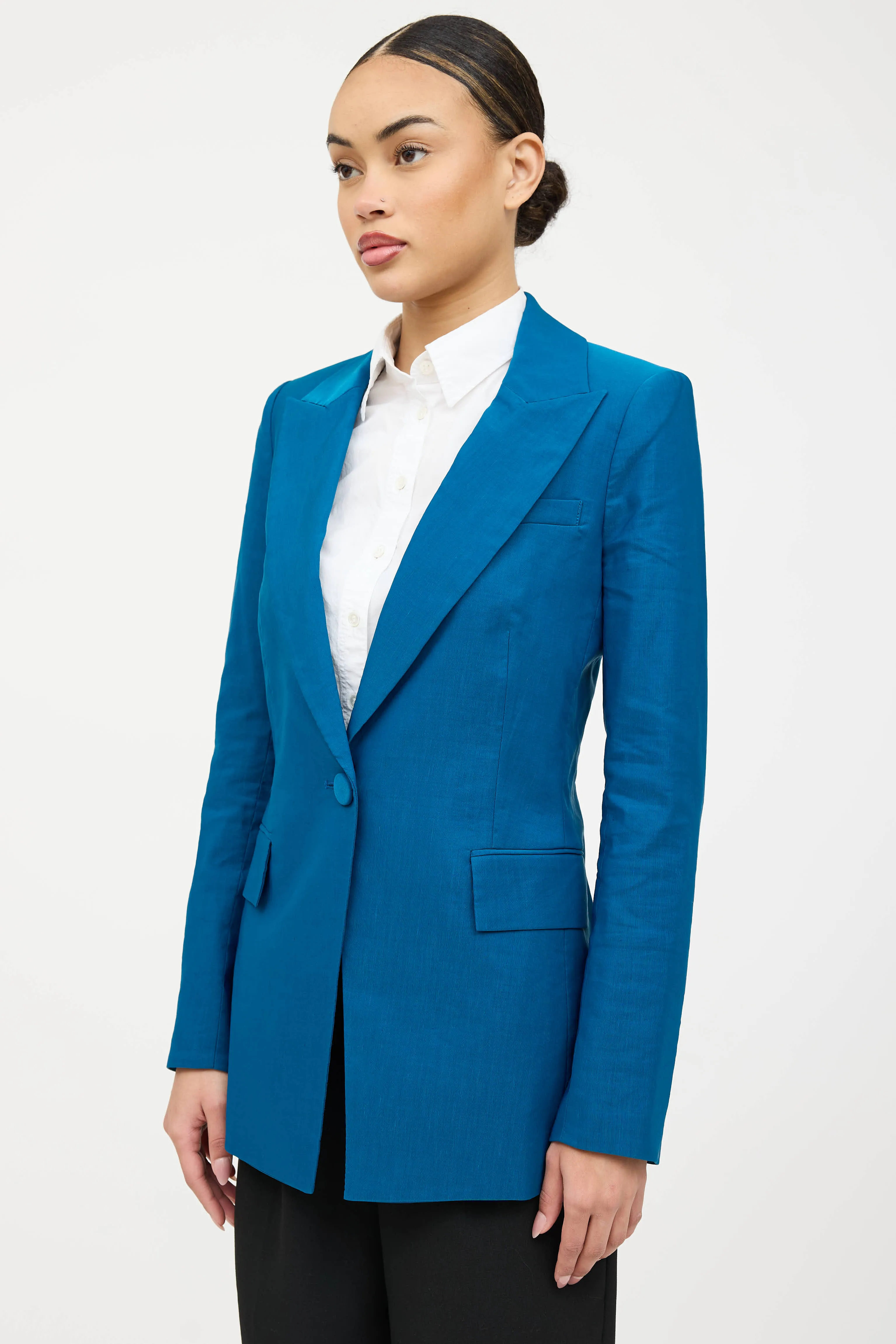 Satin Peak Lapel Blazer sold by VSP Consignment product image thumbnail 2