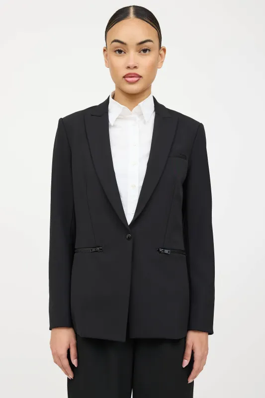 Zip Peak Lapel Blazer sold by VSP Consignment