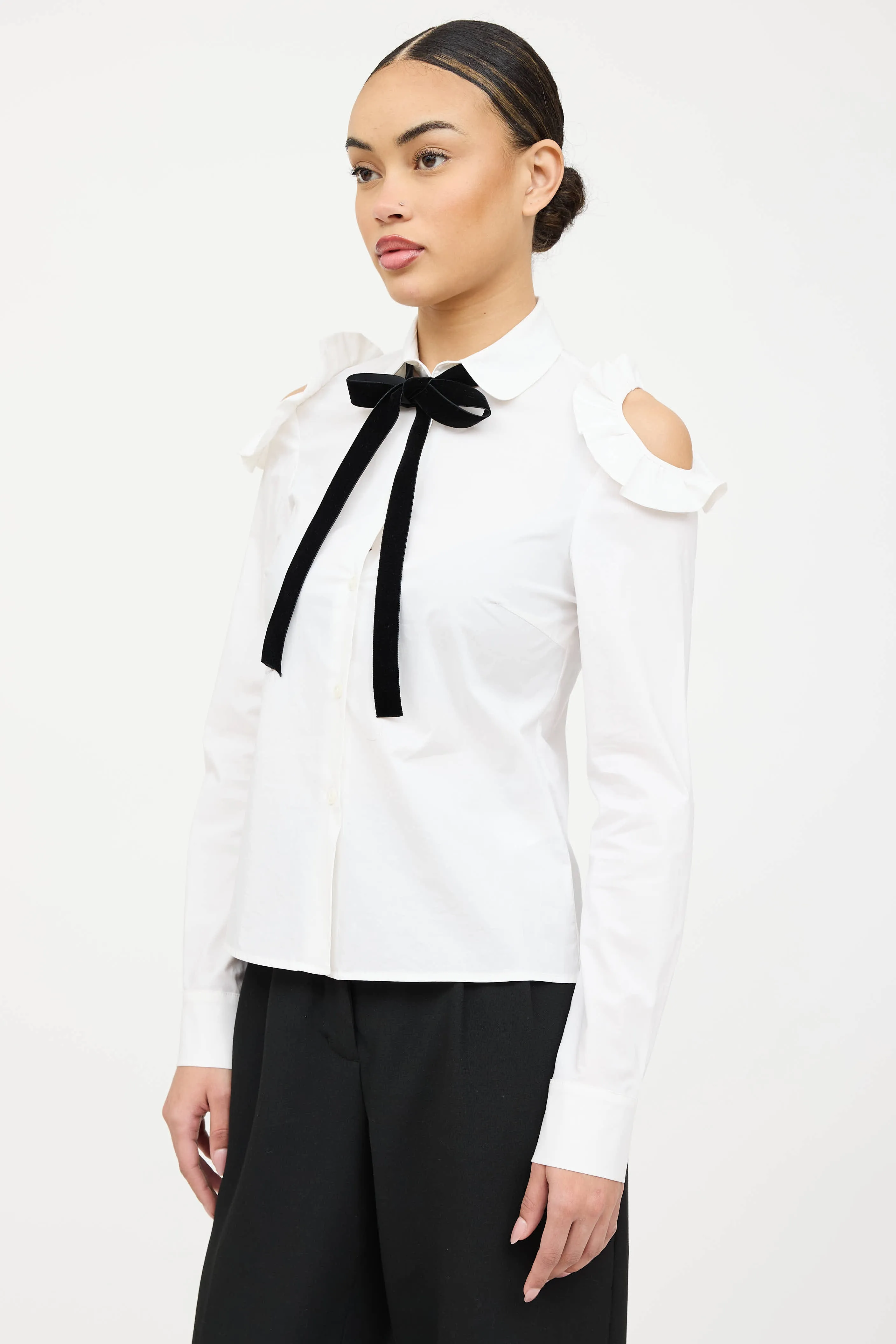 Cut Out Ruffled Shirt sold by VSP Consignment product image thumbnail 4