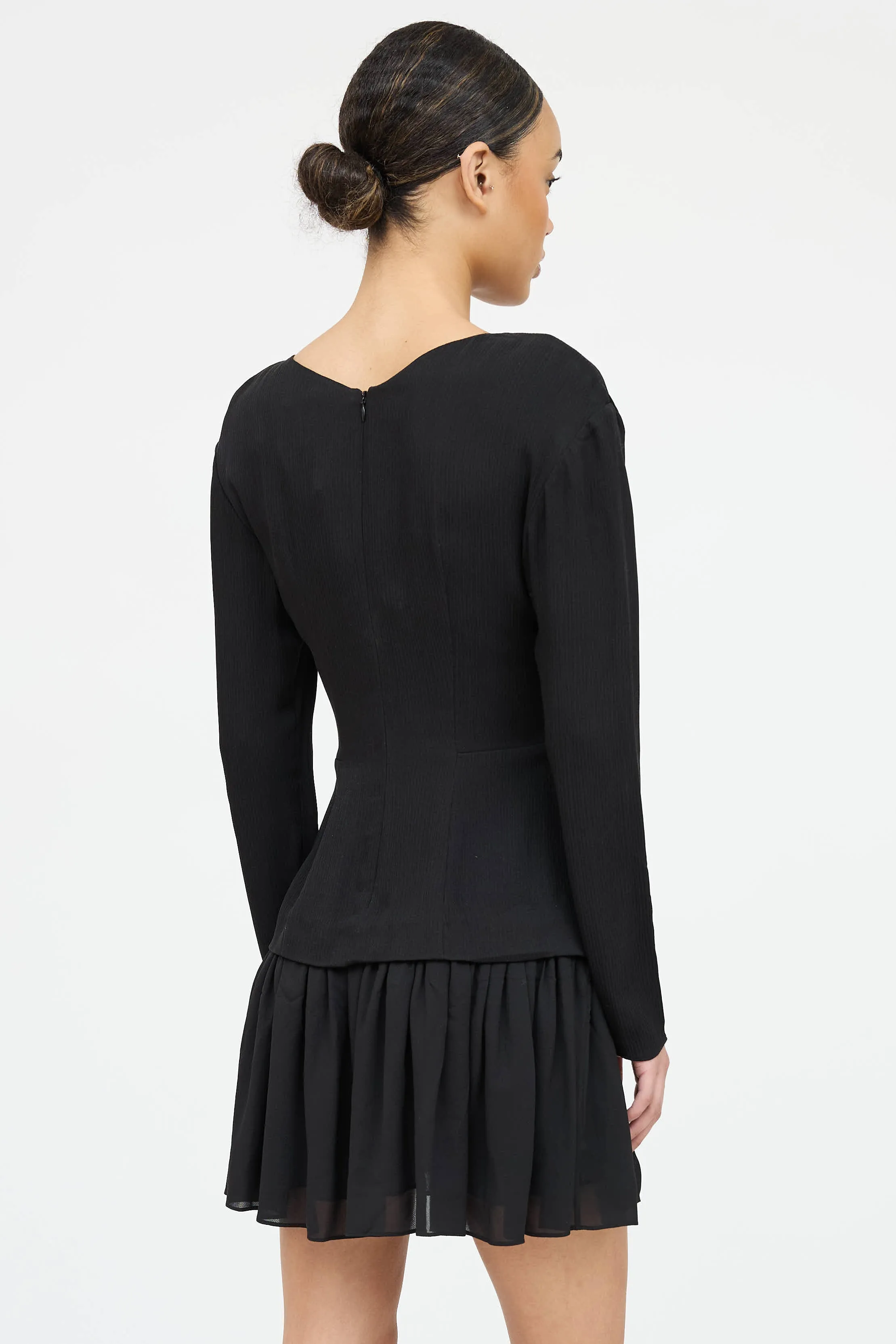 Silk Iris V-Neck Ruffled Dress sold by VSP Consignment product image thumbnail 5