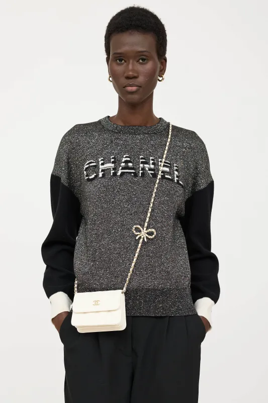 2023 Caviar Bow Mini Wallet On Chain Bag made by Chanel