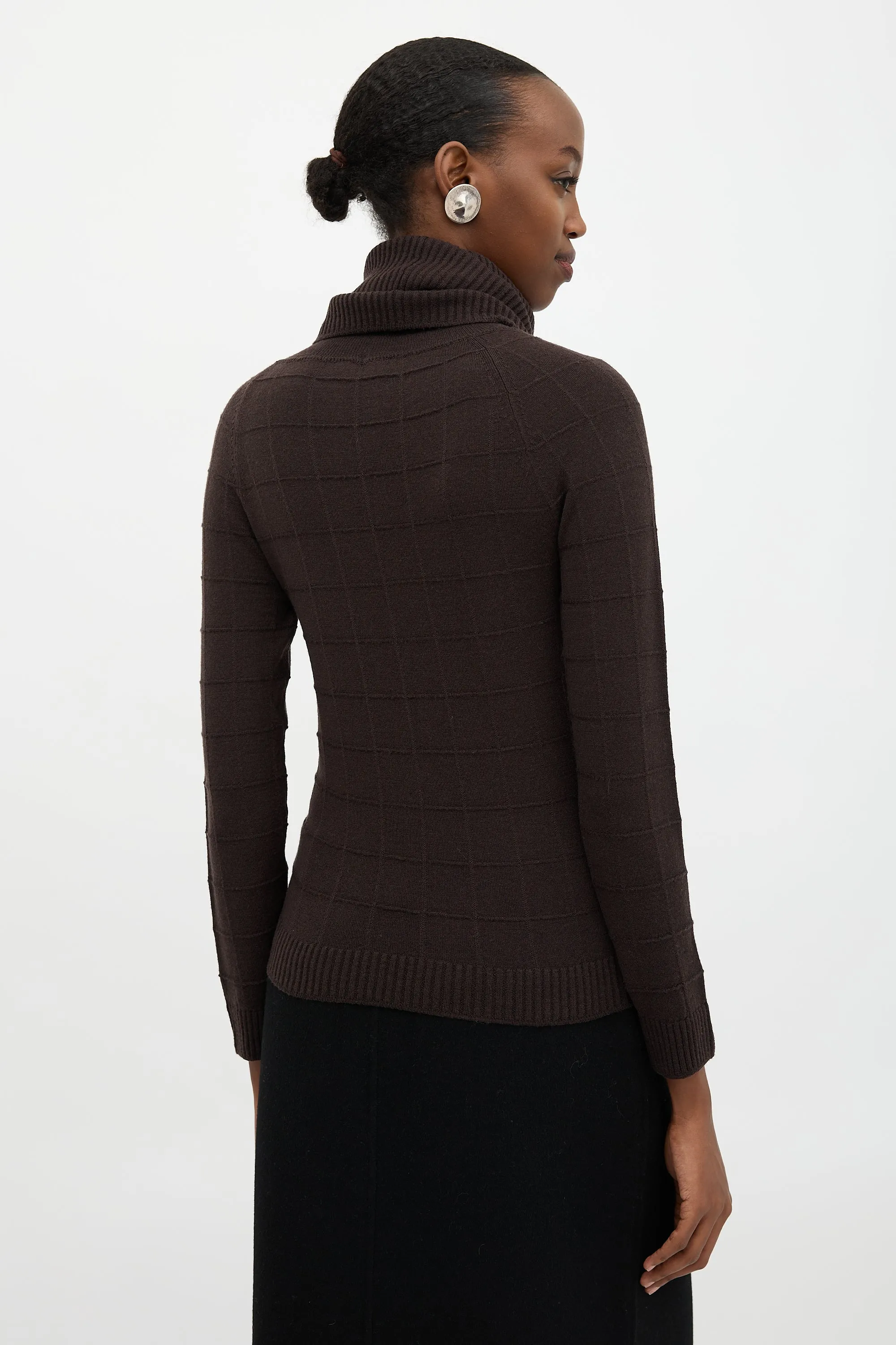 Windowpane Turtleneck Sweater sold by VSP Consignment product image thumbnail 4