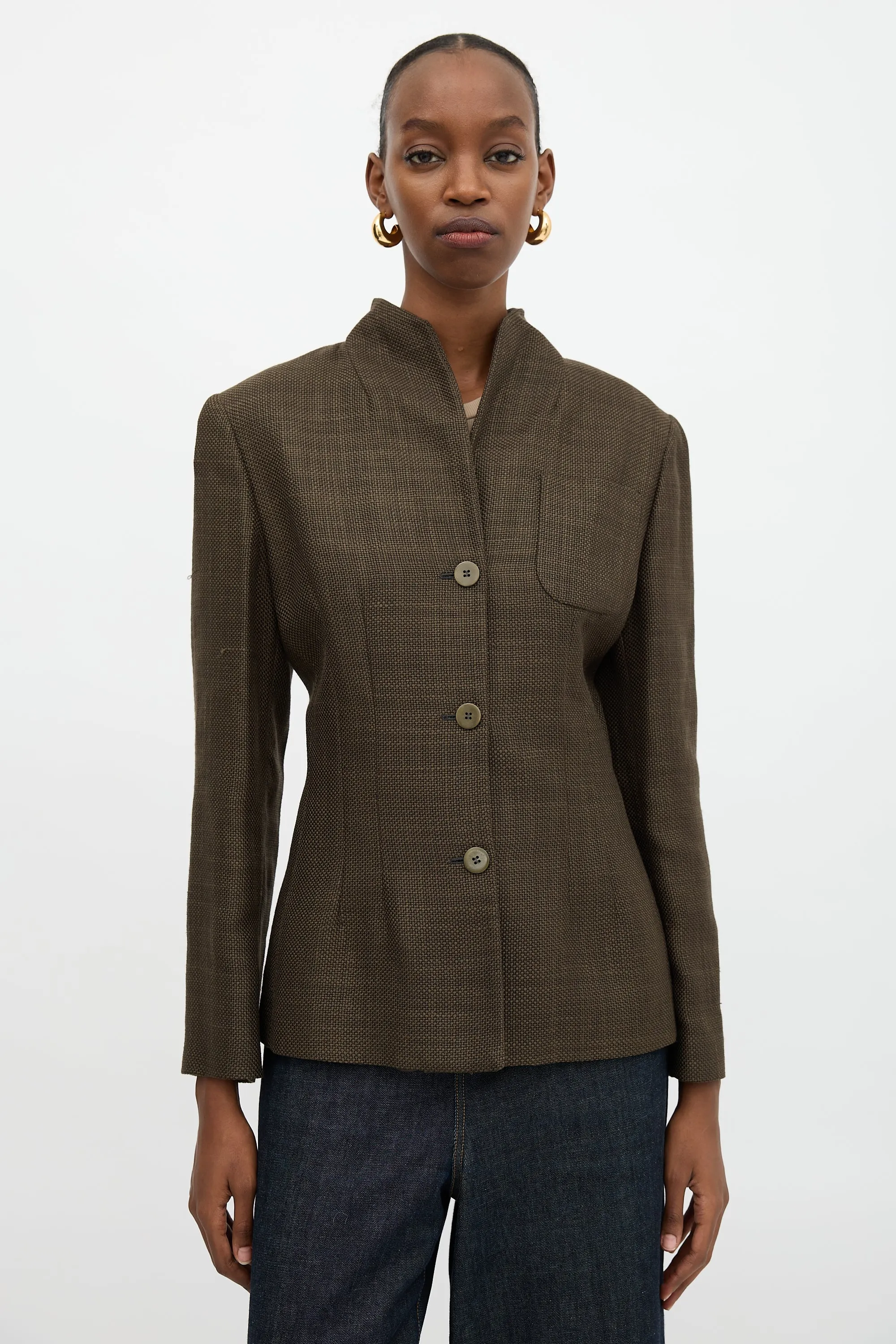 Woven Shawl Collar Jacket sold by VSP Consignment