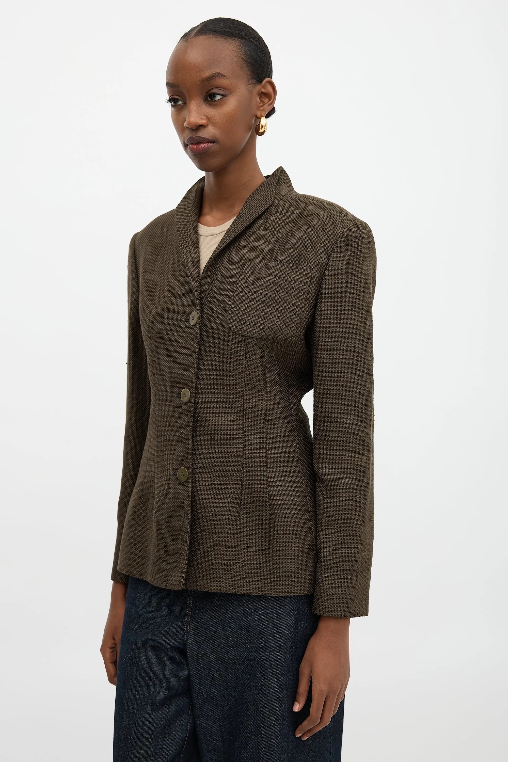 Woven Shawl Collar Jacket sold by VSP Consignment product image thumbnail 3