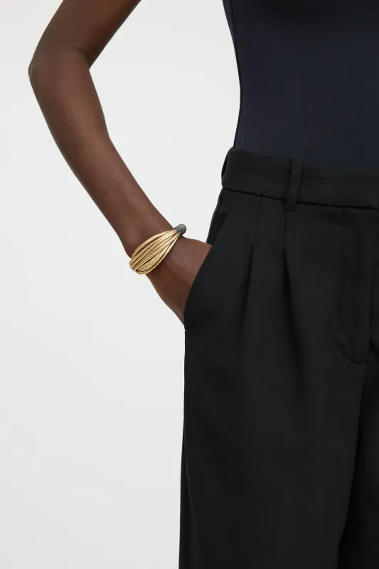 Metallic Leather Monili Bead Bracelet sold by VSP Consignment