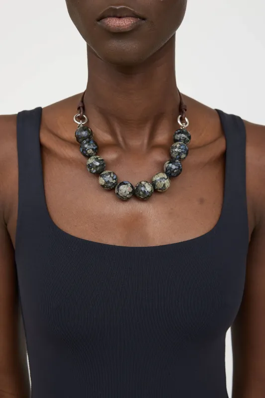 Sterling Silver Stone Ball Bead Necklace sold by VSP Consignment