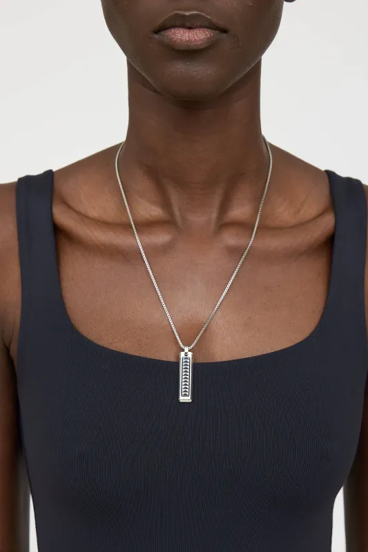 X Paloma Picasso Steel Caliper Bar Necklace sold by VSP Consignment