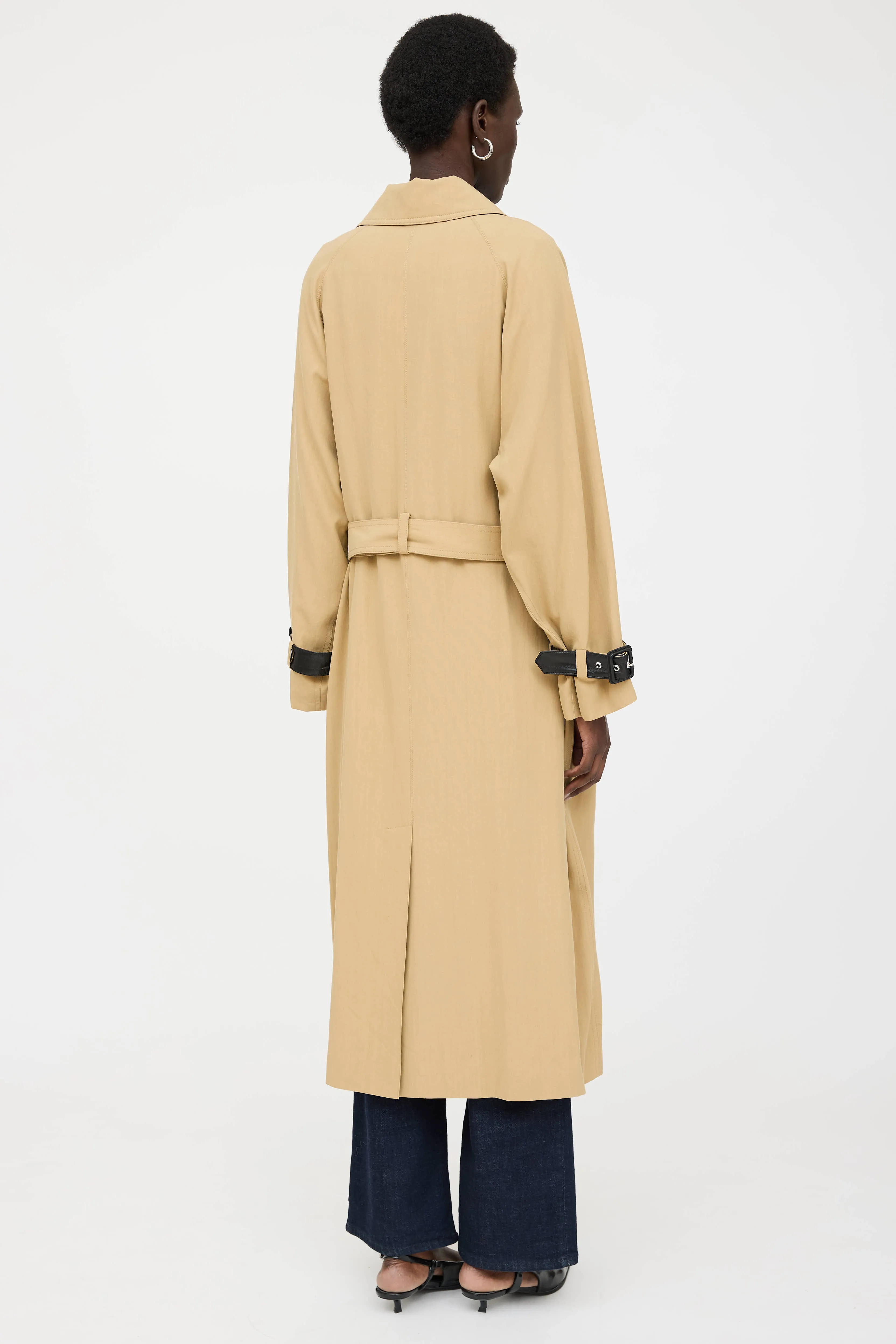 Belted Faux Leather Trench Coat sold by VSP Consignment product image thumbnail 4