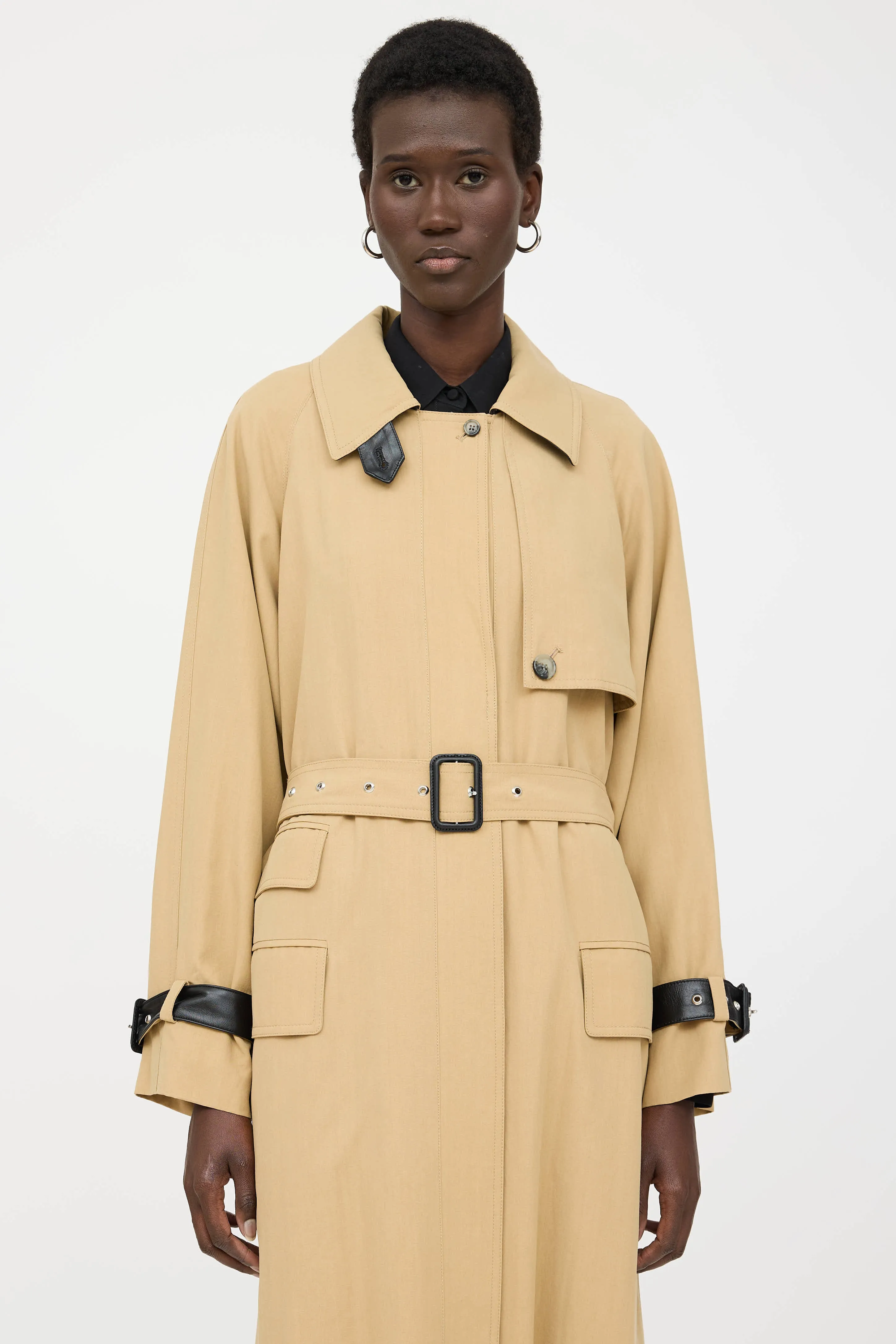 Belted Faux Leather Trench Coat sold by VSP Consignment product image thumbnail 2