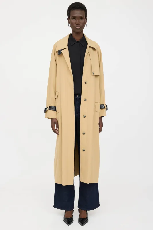 Belted Faux Leather Trench Coat made by Smythe