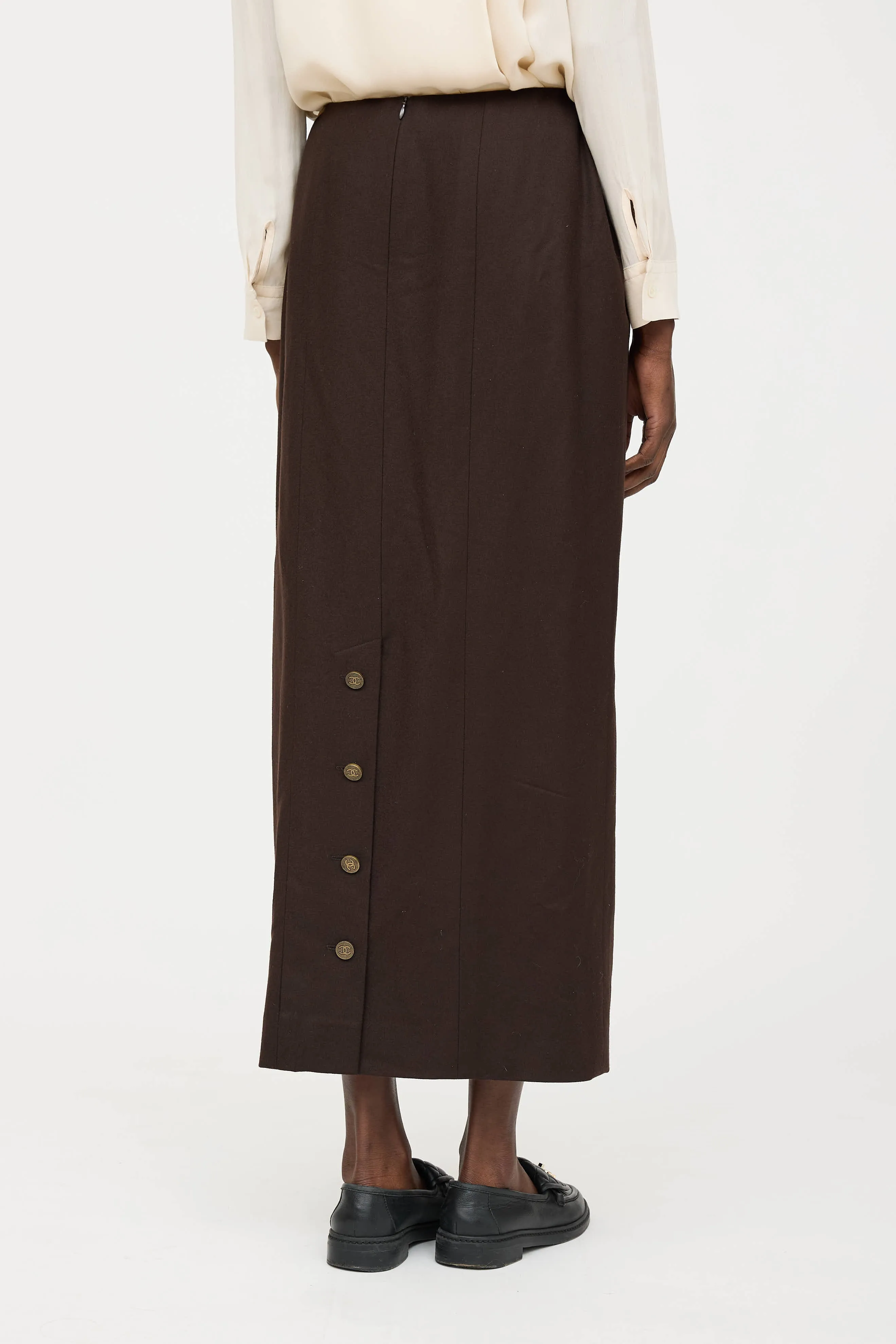 Fall 1998 Wool Buttoned Skirt sold by VSP Consignment product image thumbnail 4