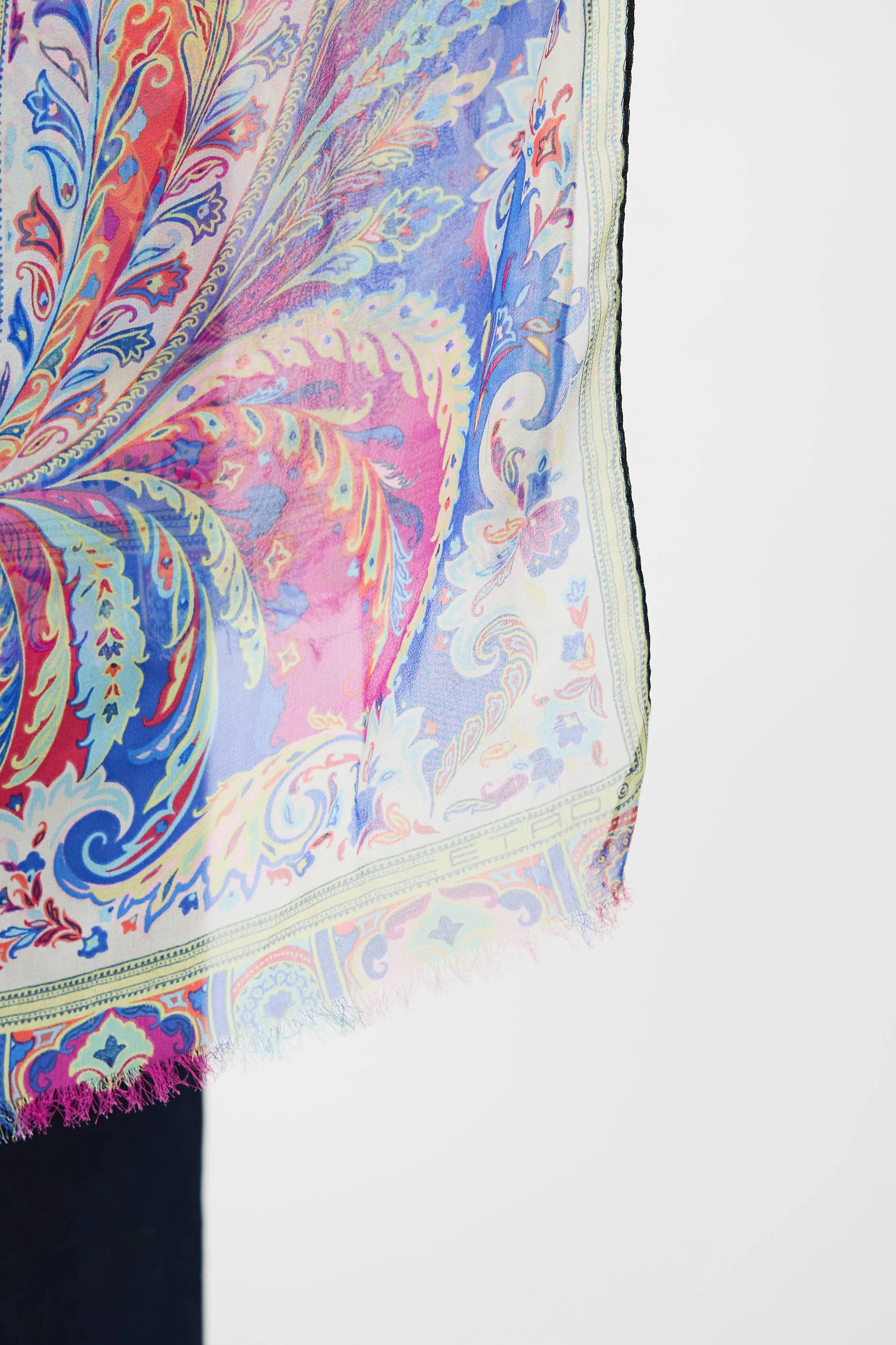 Silk Multi Paisley Scarf sold by VSP Consignment product image thumbnail 4