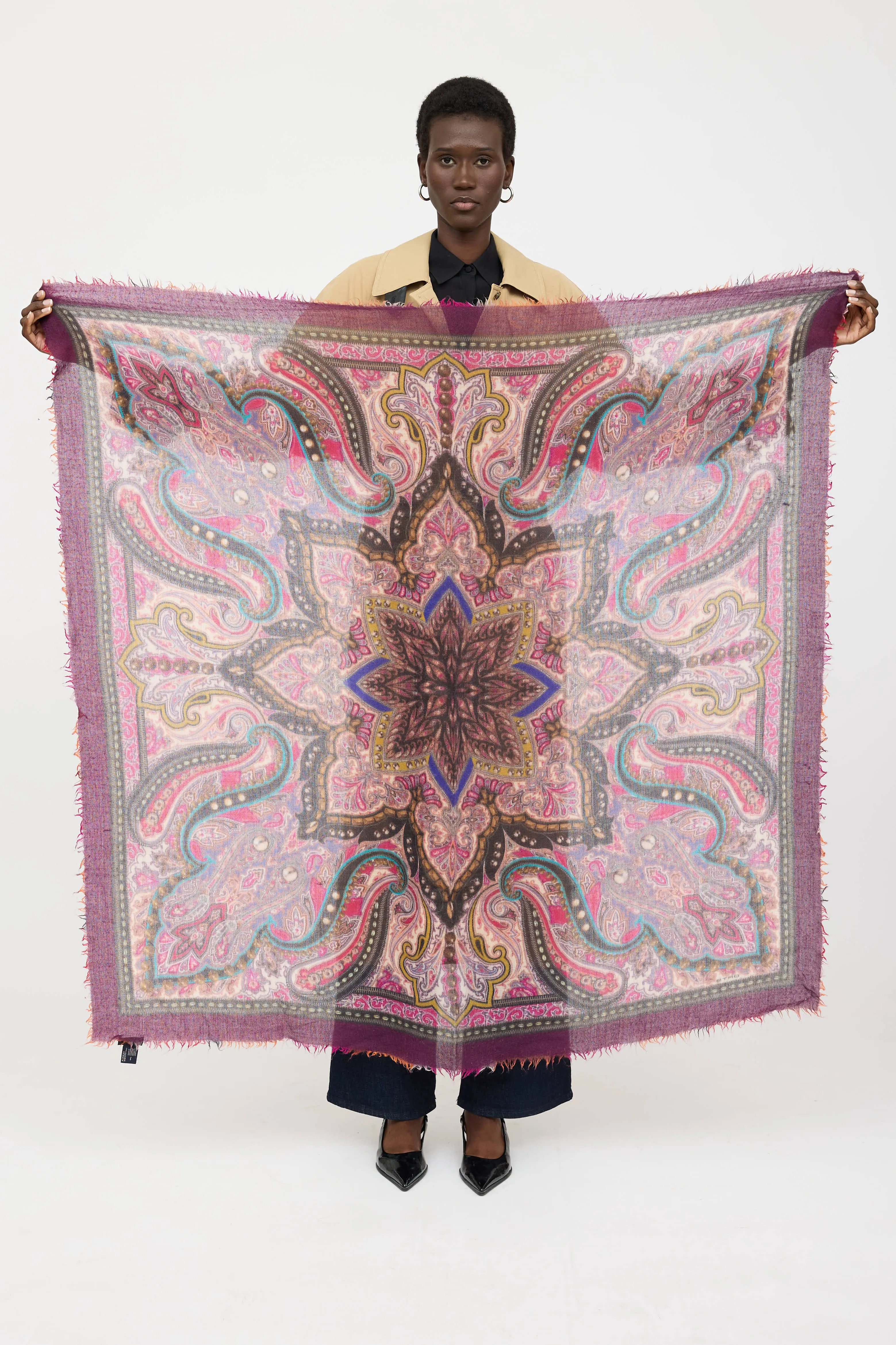 Cashmere Multi Paisley Scarf sold by VSP Consignment product image thumbnail 2