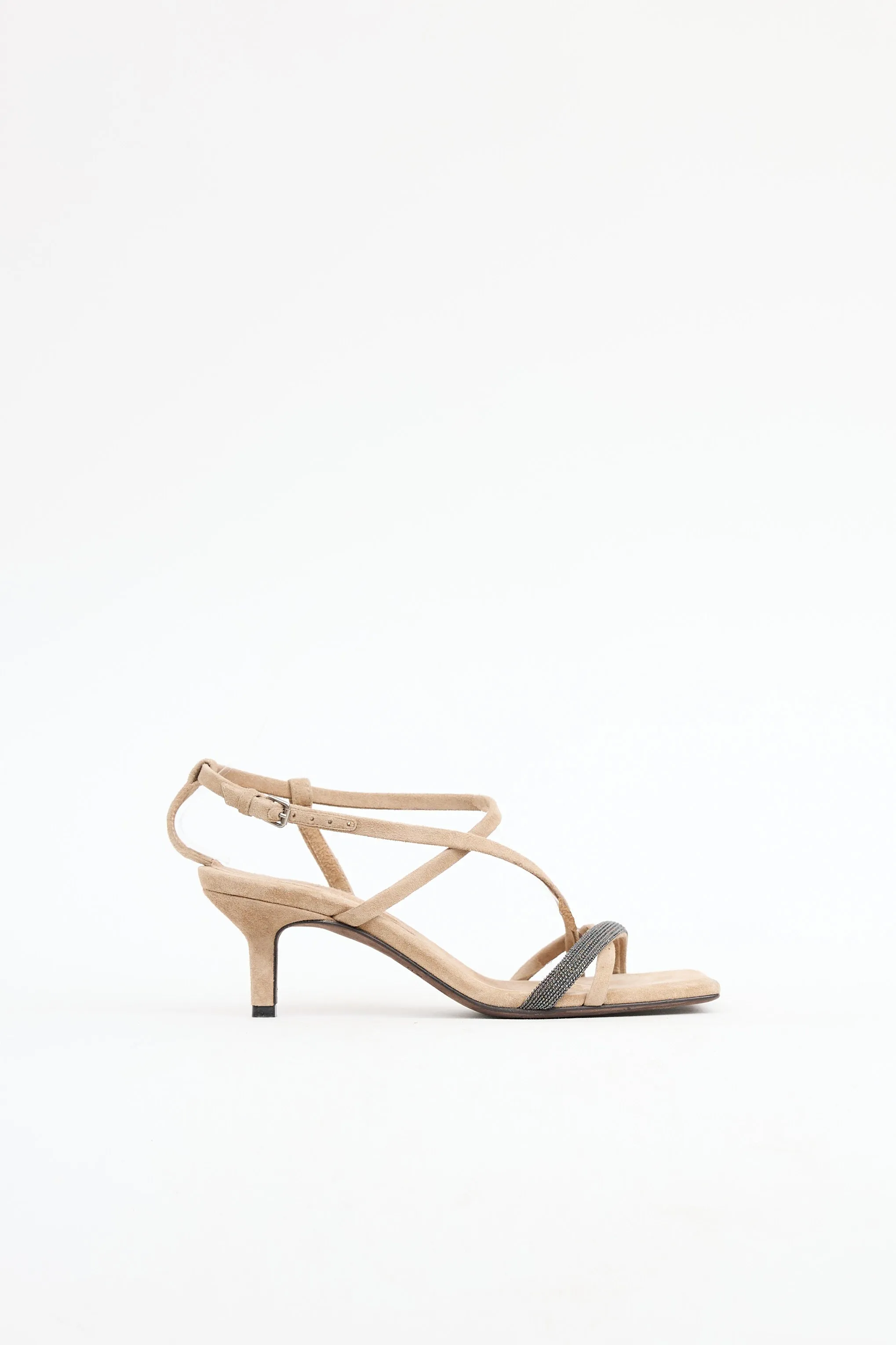 Suede Monili Strappy Sandal sold by VSP Consignment