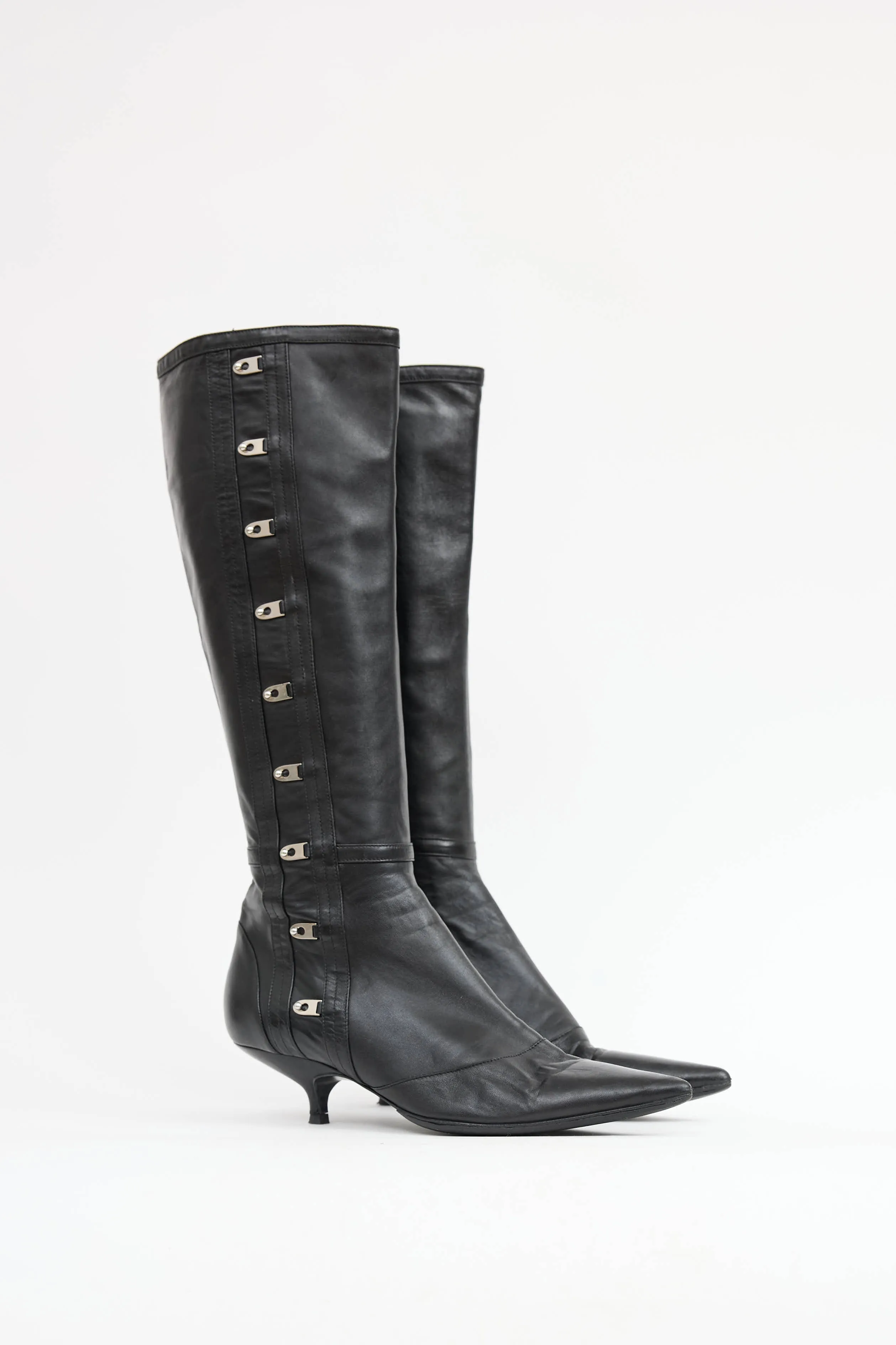 Leather Knee High Hook Boot sold by VSP Consignment product image thumbnail 2