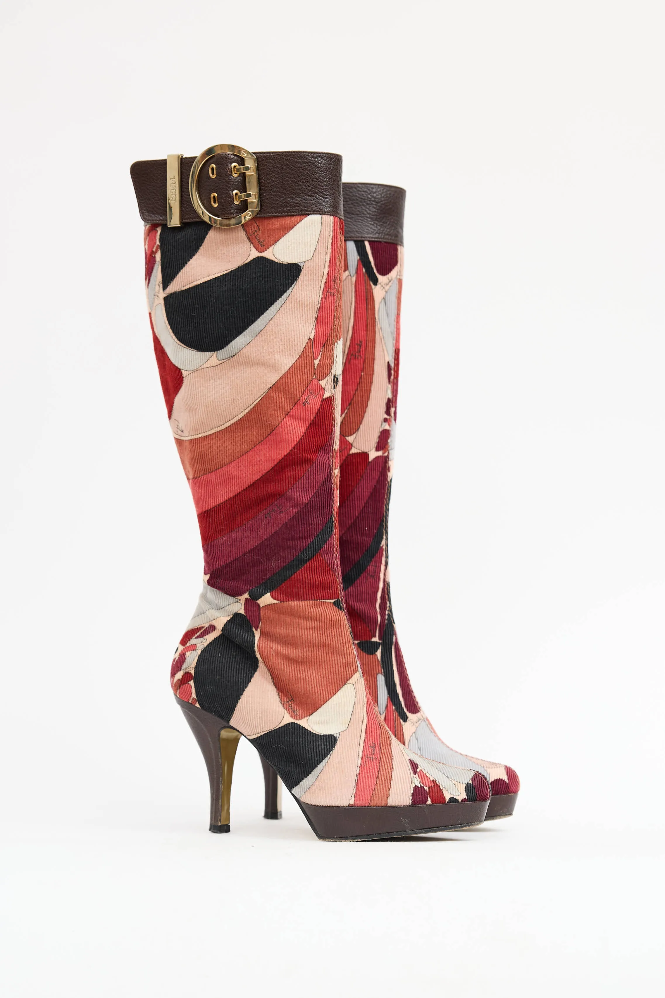 Corduroy Patterned Knee High Boot sold by VSP Consignment product image thumbnail 2