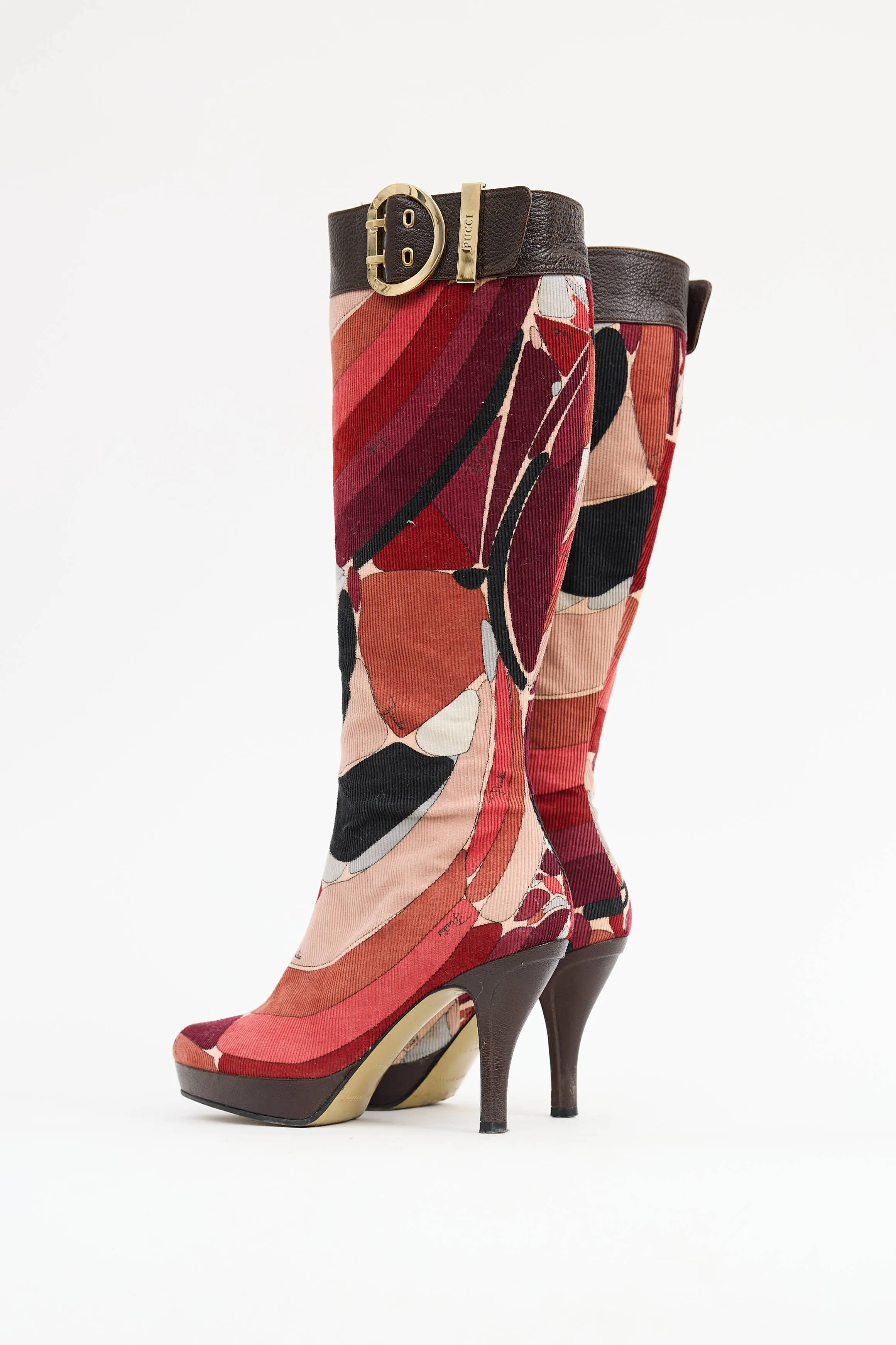 Corduroy Patterned Knee High Boot sold by VSP Consignment product image thumbnail 4