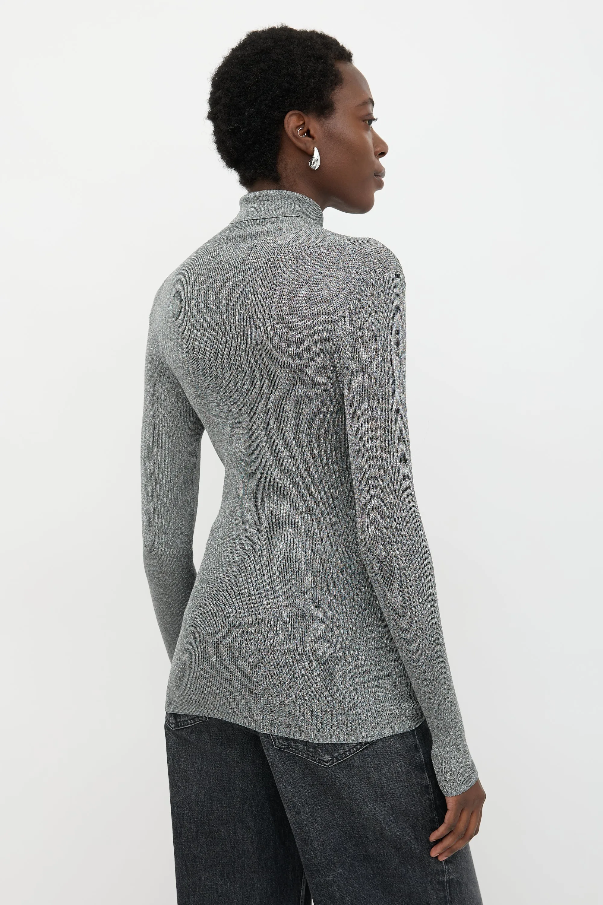 Metallic Knit Anabela Top sold by VSP Consignment product image thumbnail 4