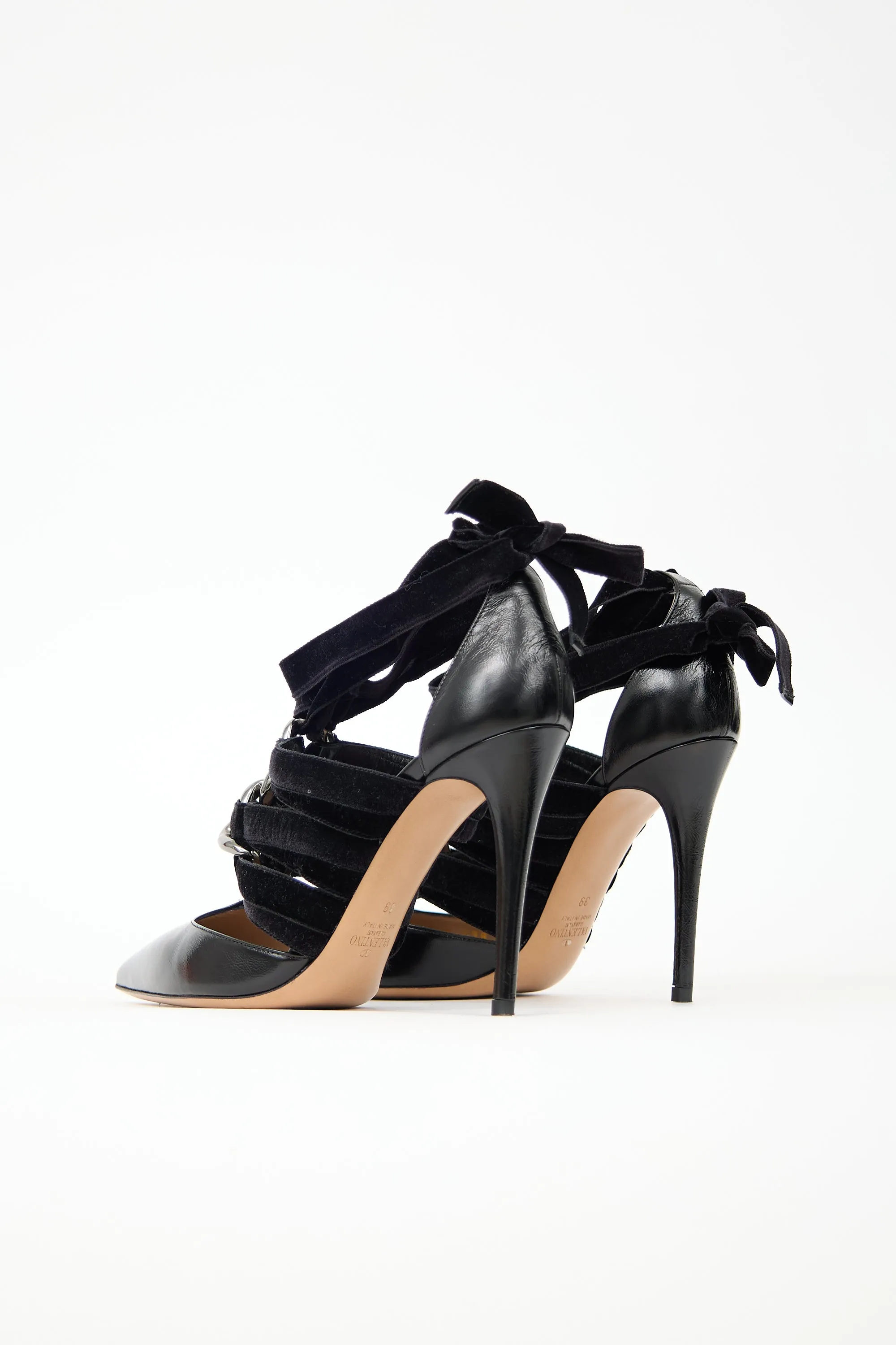 Leather & Velvet Pump sold by VSP Consignment product image thumbnail 4
