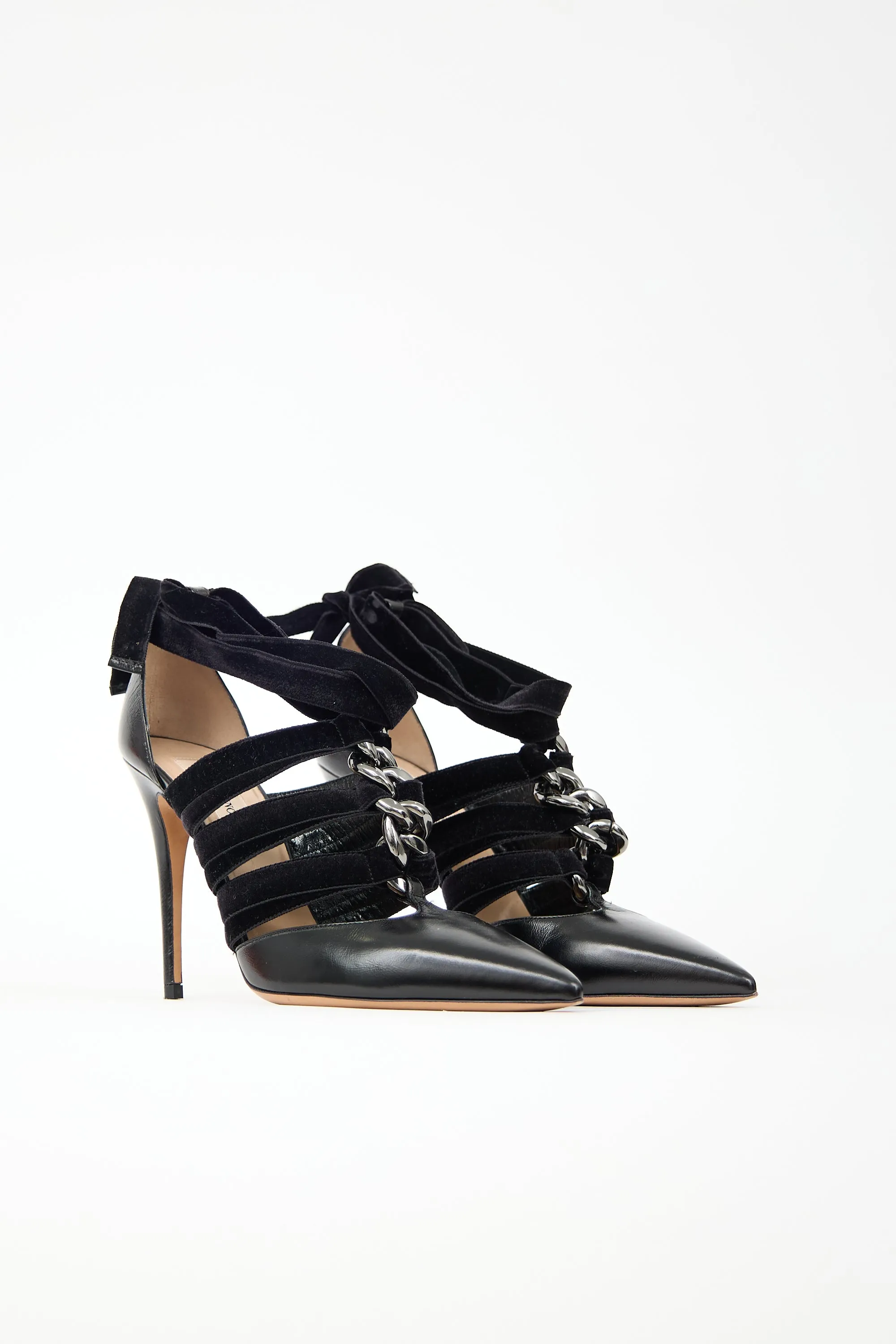 Leather & Velvet Pump sold by VSP Consignment product image thumbnail 2
