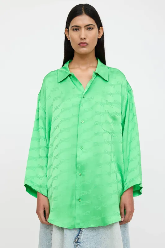 Satin Logo Short Sleeve Shirt sold by VSP Consignment