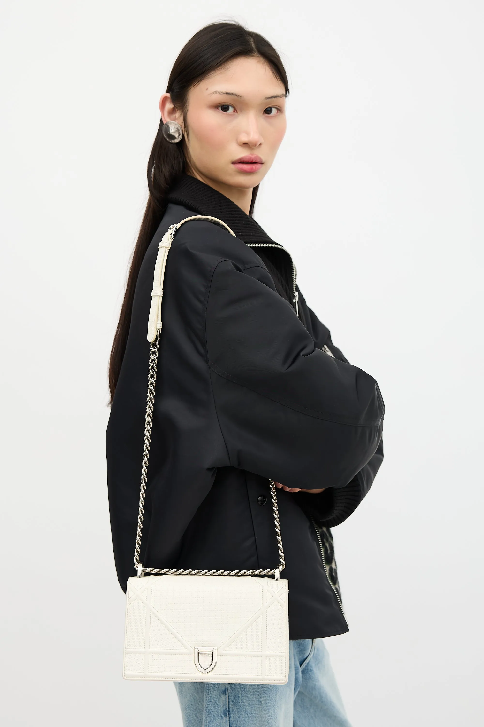 Textured Patent Leather Diorama Bag sold by VSP Consignment product image thumbnail 5