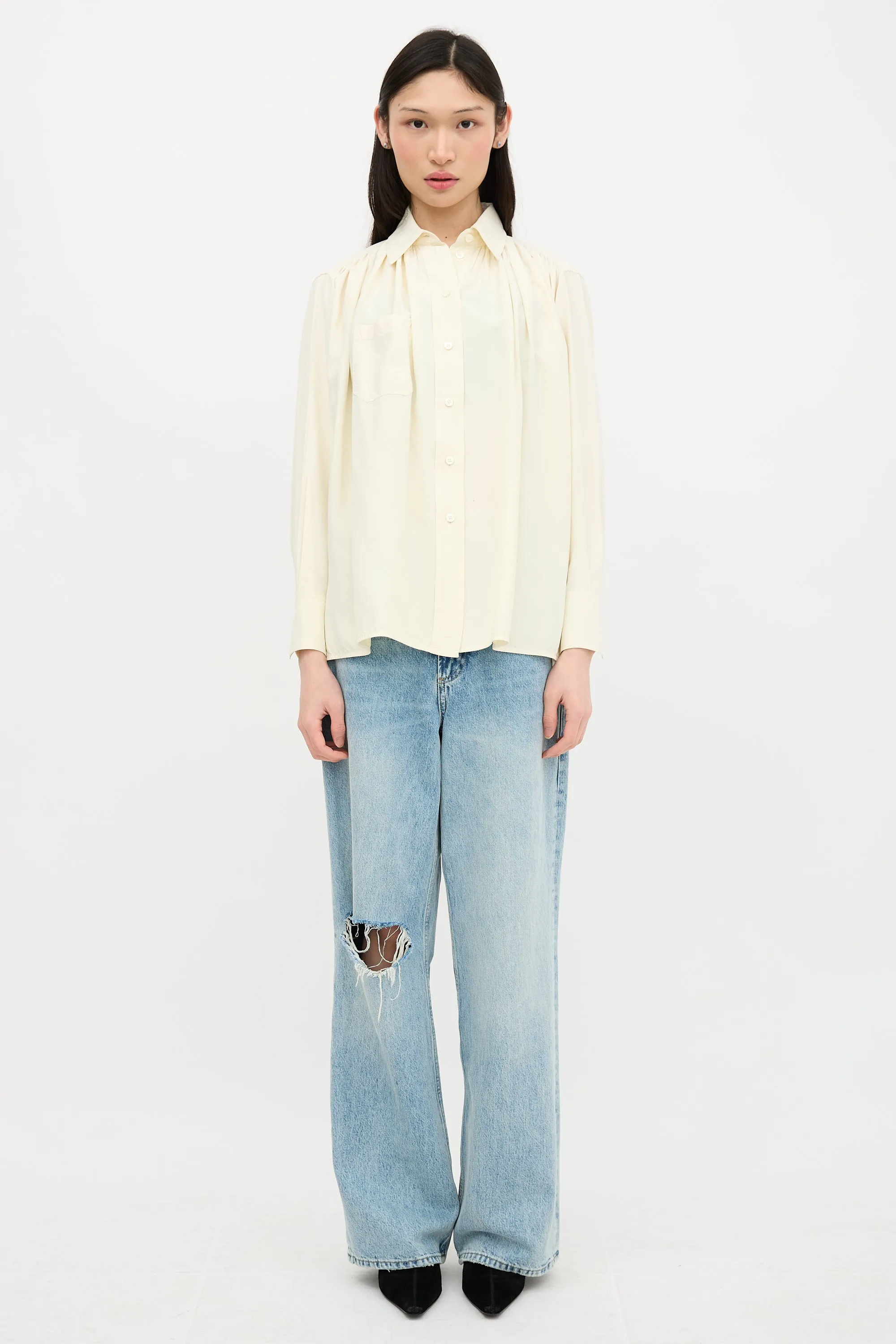 Silk Gathered Blouse sold by VSP Consignment product image thumbnail 2