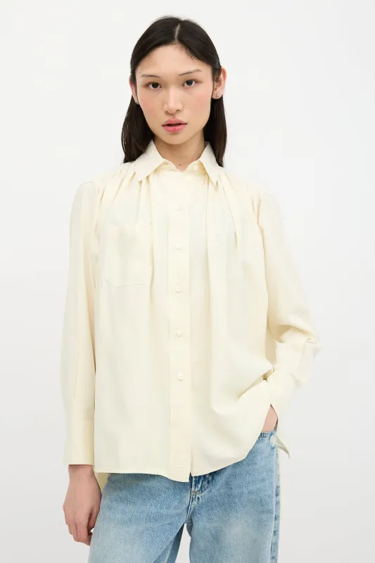 Silk Gathered Blouse sold by VSP Consignment