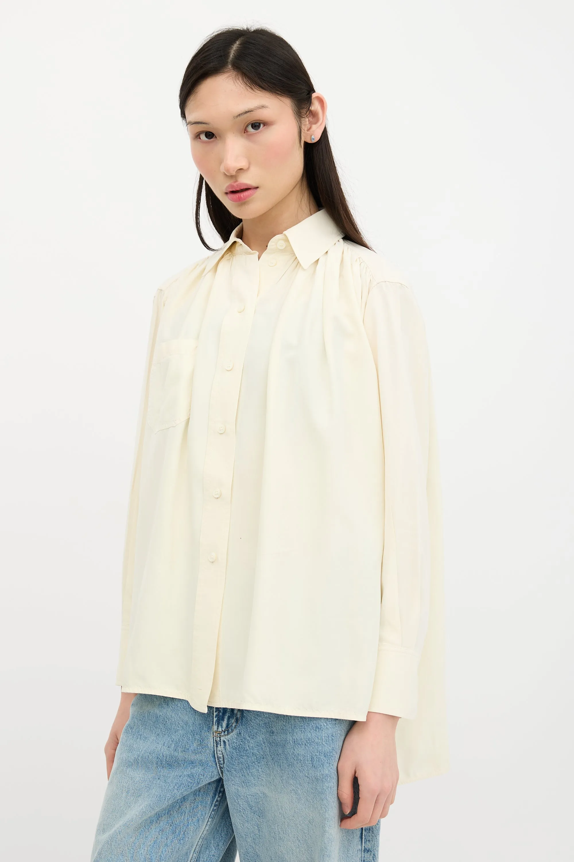 Silk Gathered Blouse sold by VSP Consignment product image thumbnail 3