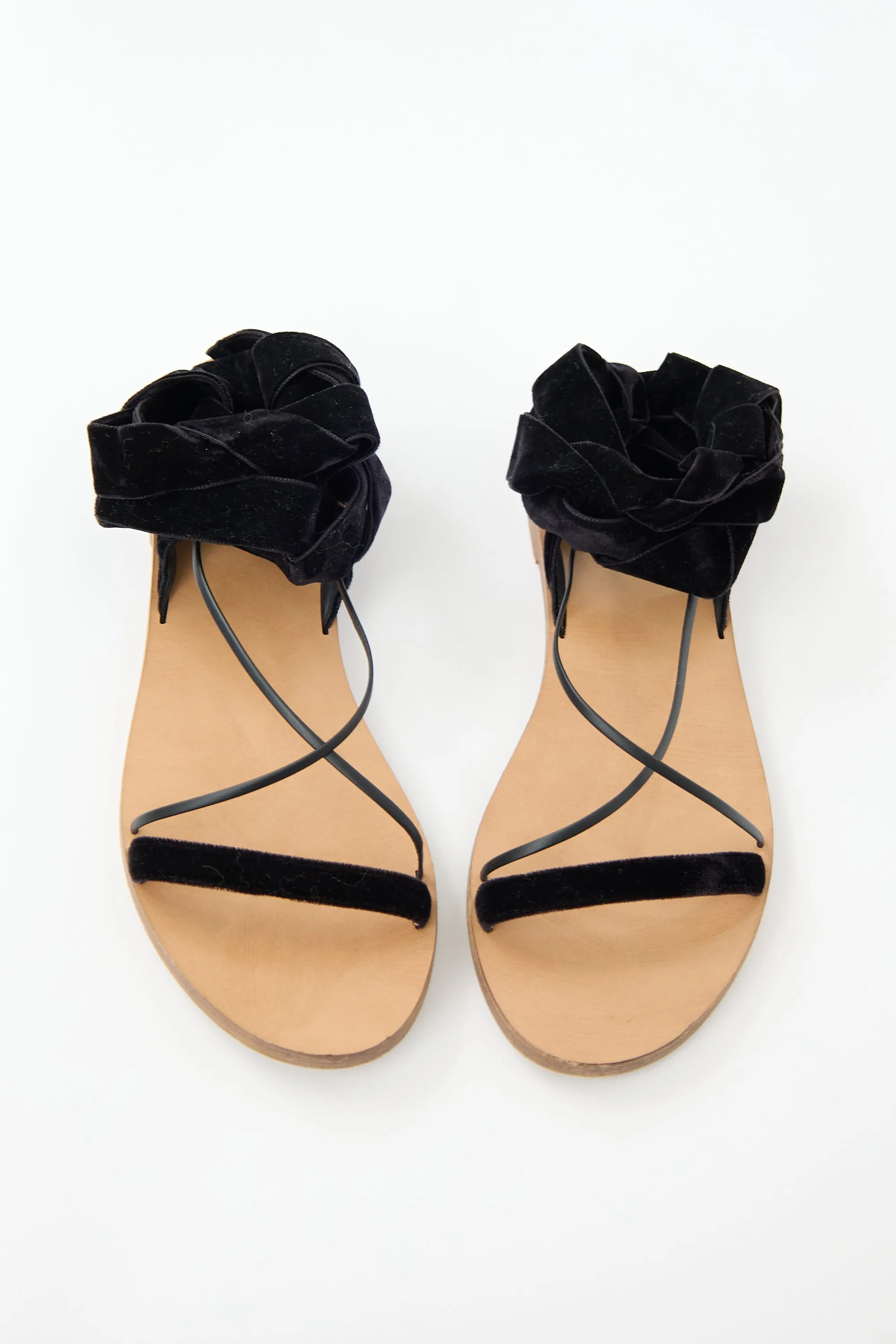 Velvet & Leather Wrap Sandal sold by VSP Consignment product image thumbnail 2