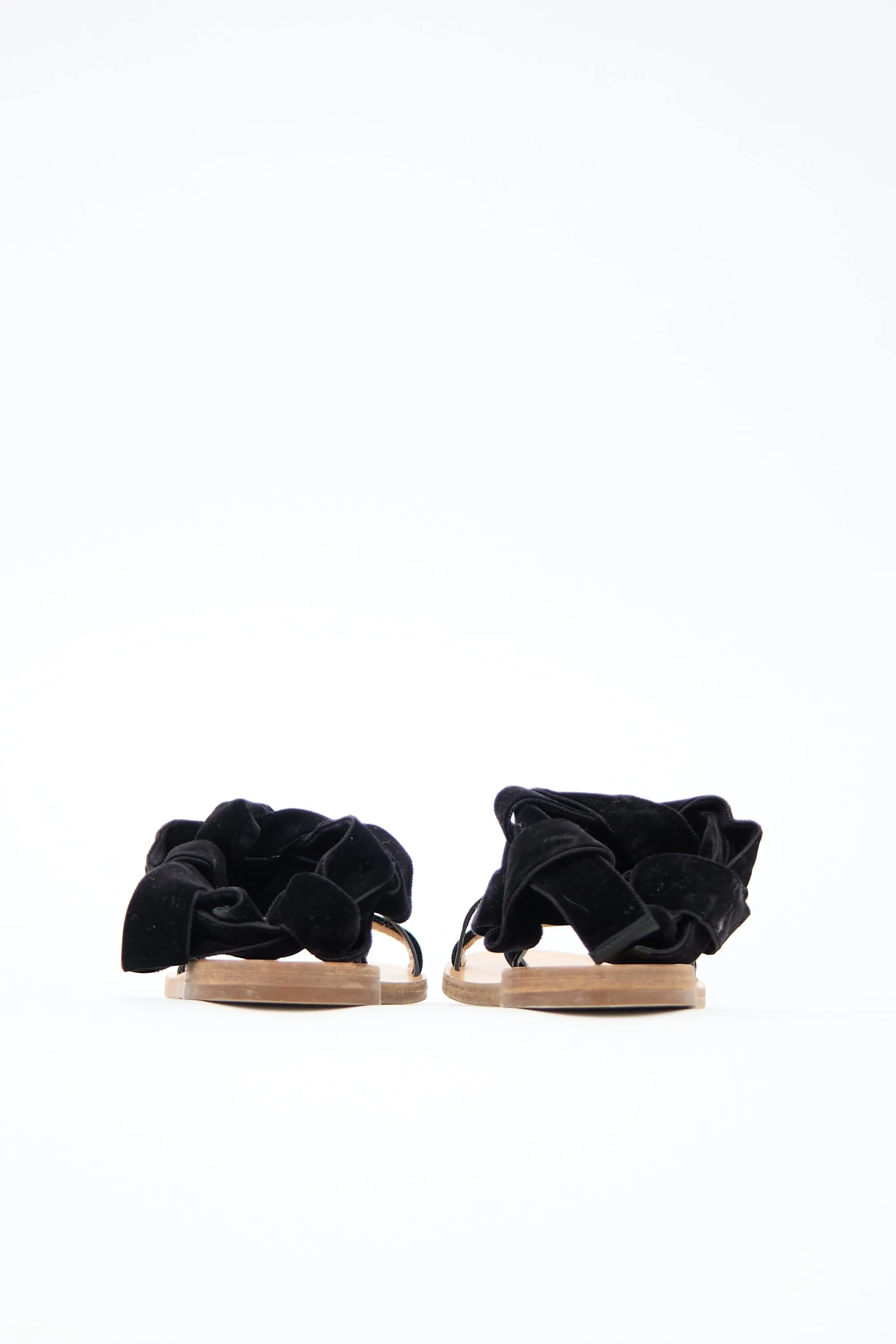 Velvet & Leather Wrap Sandal sold by VSP Consignment product image thumbnail 4