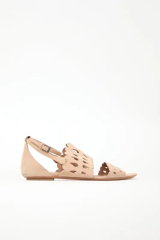 Suede Laser Cut Sandal sold by VSP Consignment
