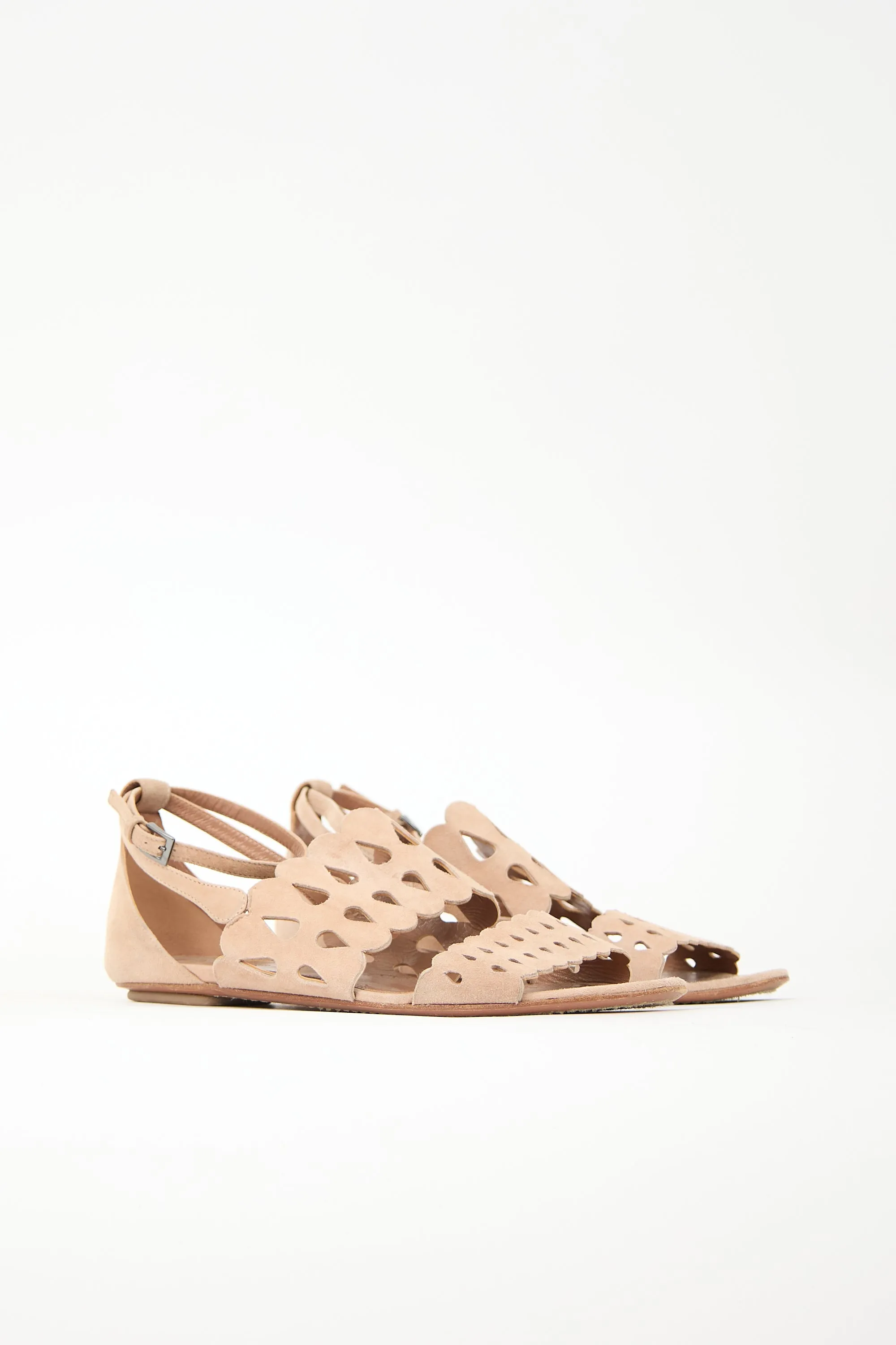 Suede Laser Cut Sandal sold by VSP Consignment product image thumbnail 3