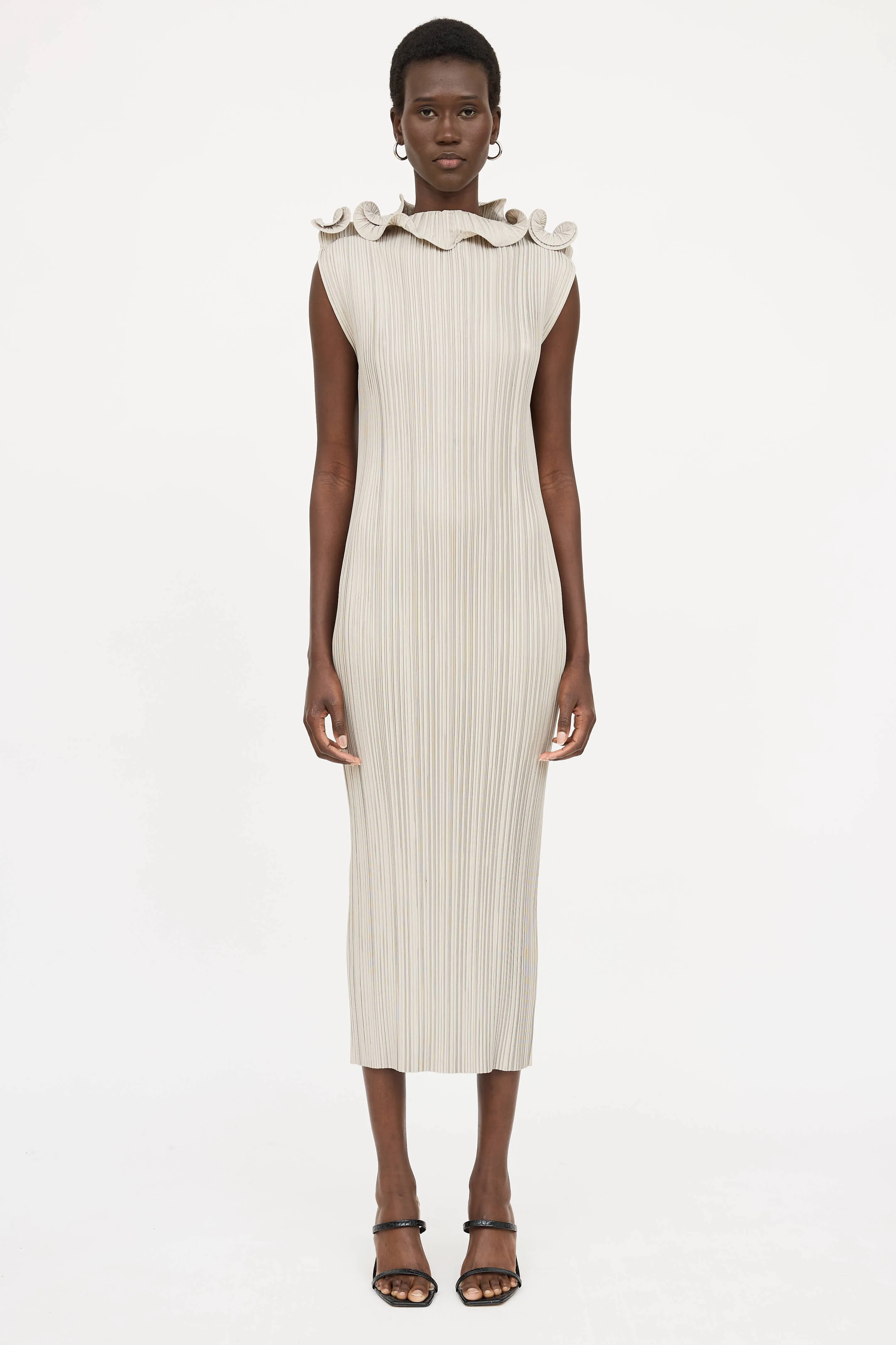 Mazarron Ruffle Pleated Dress sold by VSP Consignment